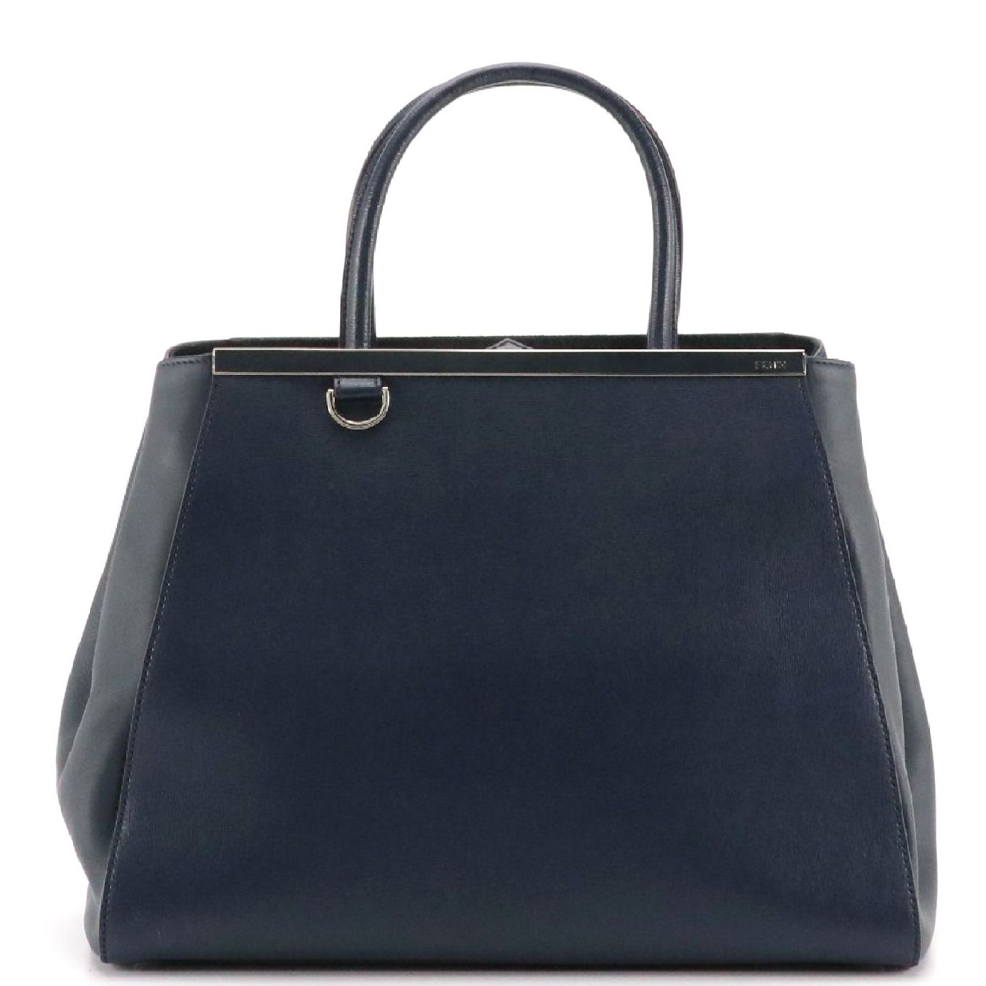 Fendi 2jours Medium Elite Two Way Bag in Navy Blue Vitello Leather