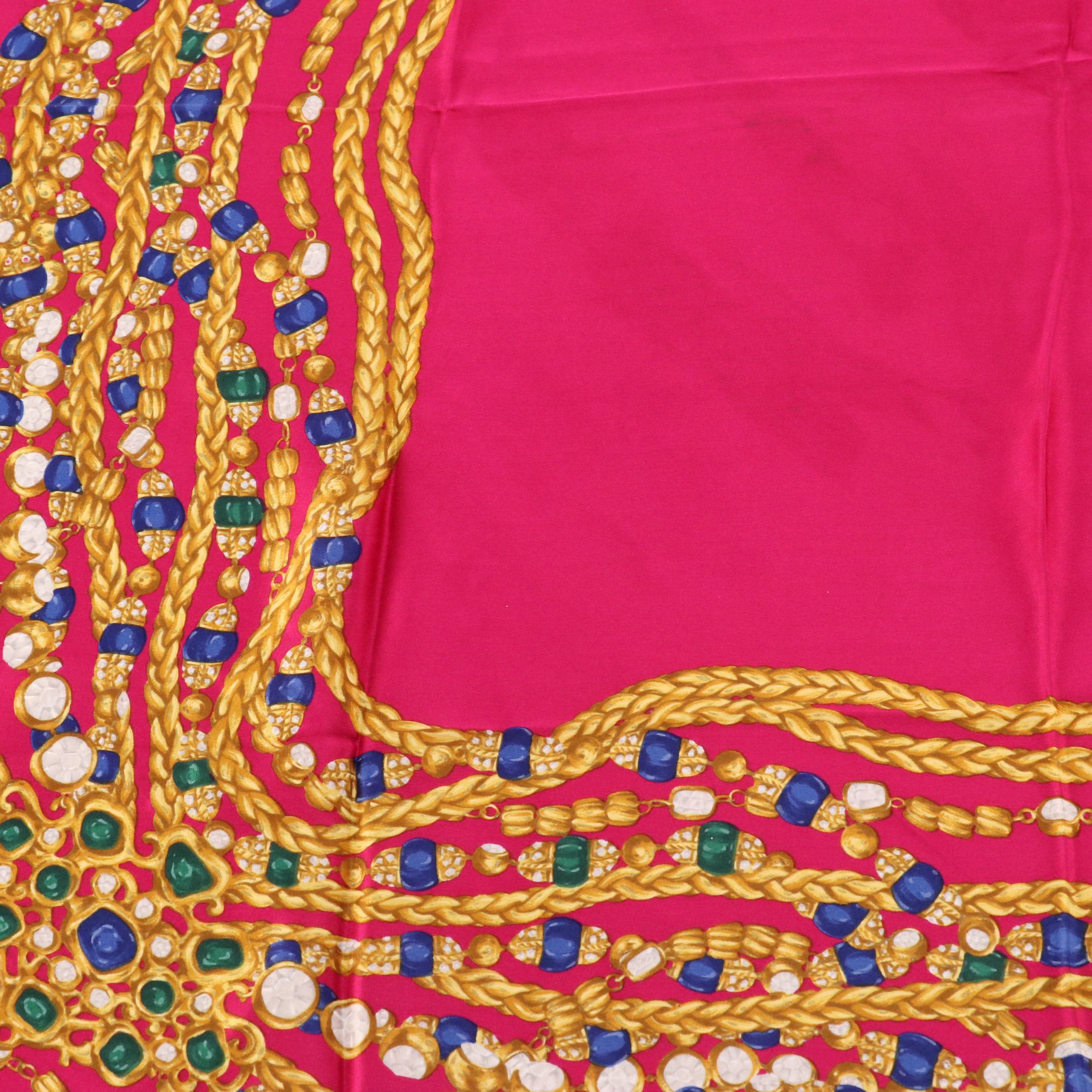 Chanel Chain Jewelry Motif Silk Scarf