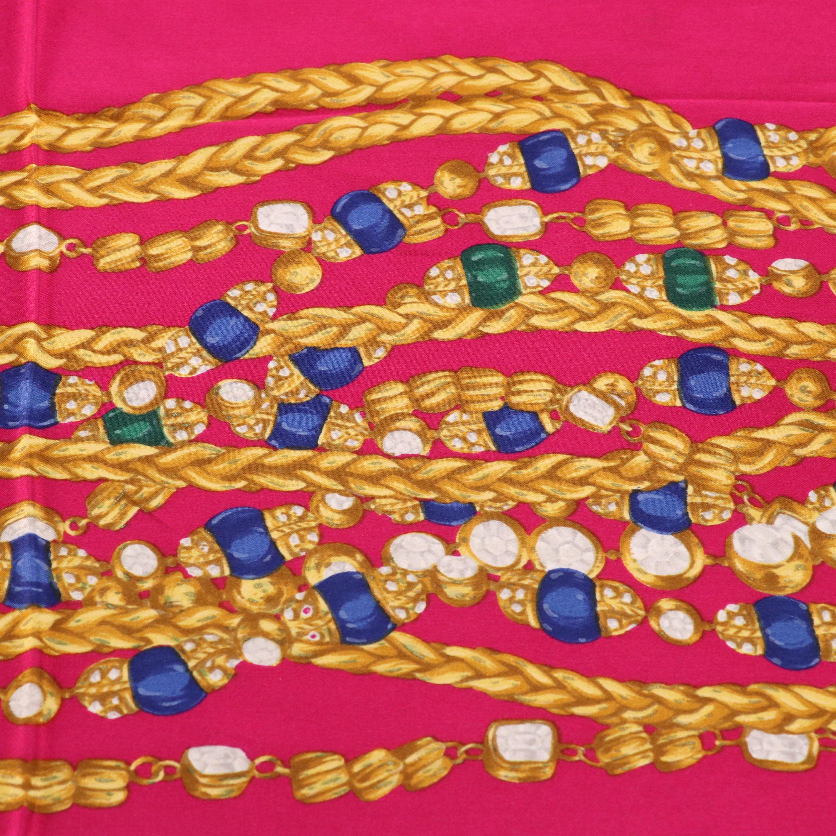 Chanel Chain Jewelry Motif Silk Scarf