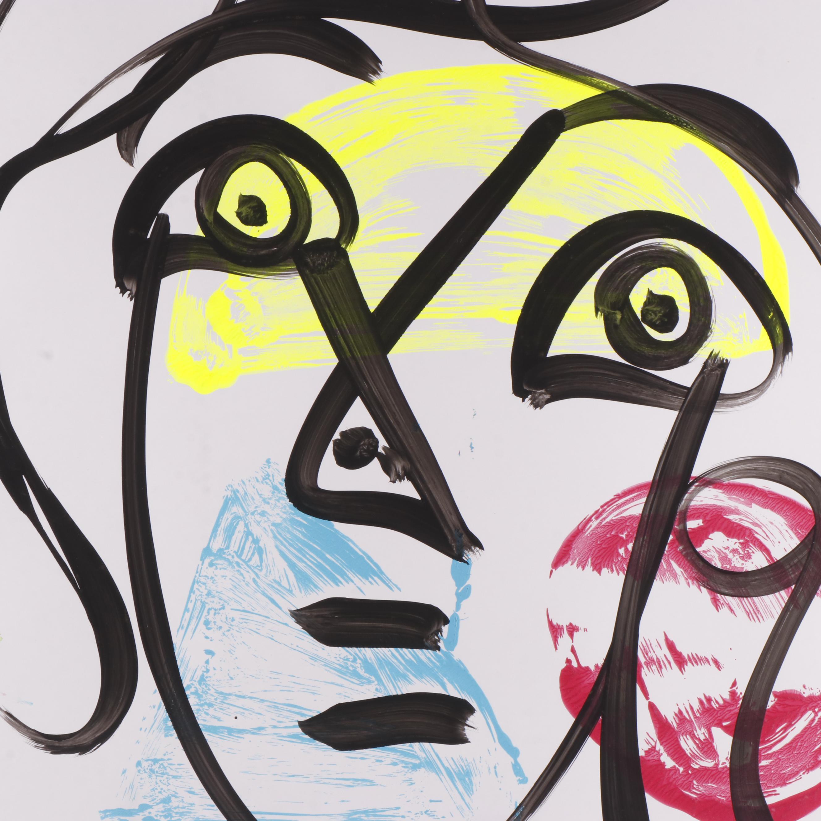 Peter Keil Abstract Portrait Composition Acrylic Painting