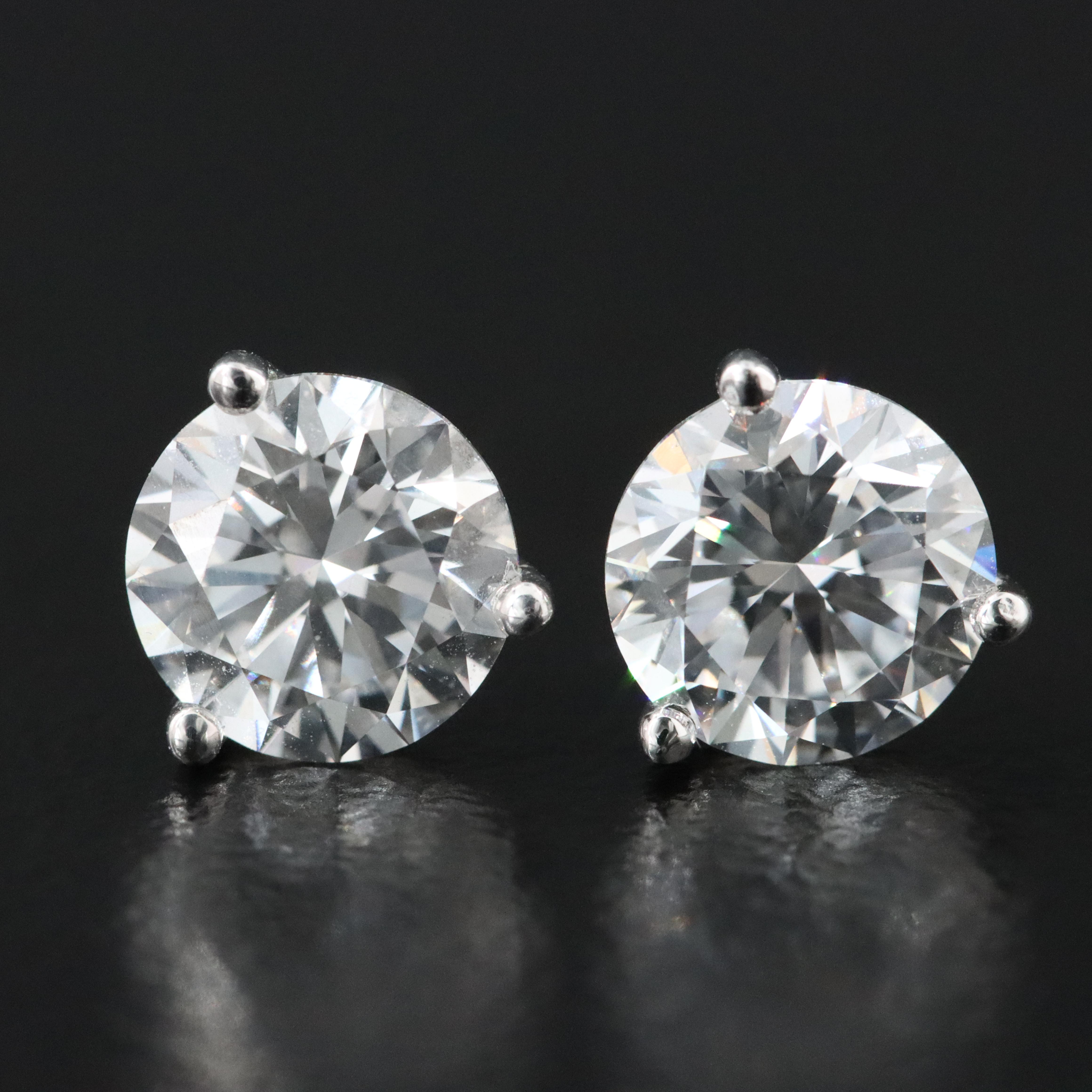 14K 1.90 CTW Lab Grown Diamond Martini Solitaire Earrings