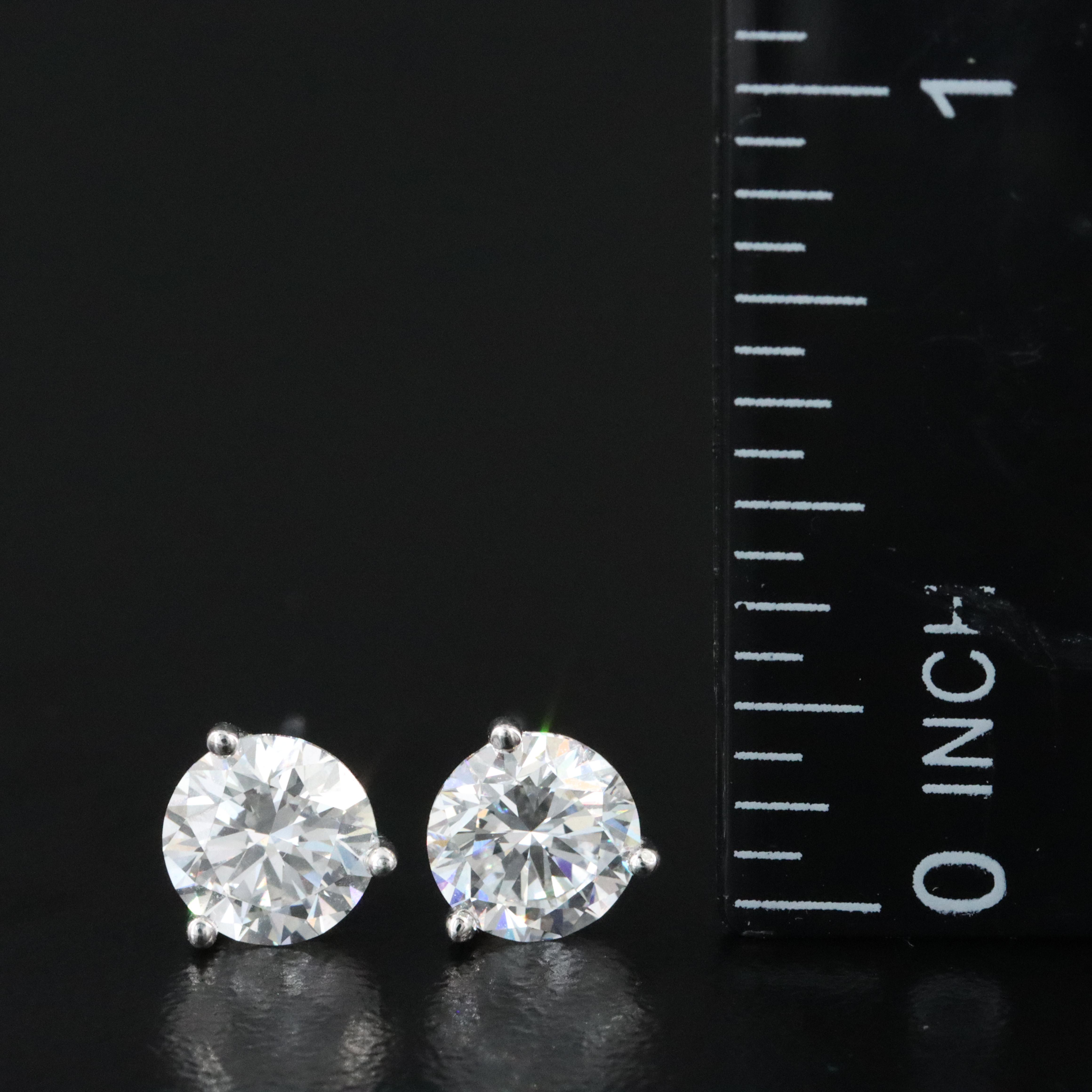 14K 1.90 CTW Lab Grown Diamond Martini Solitaire Earrings