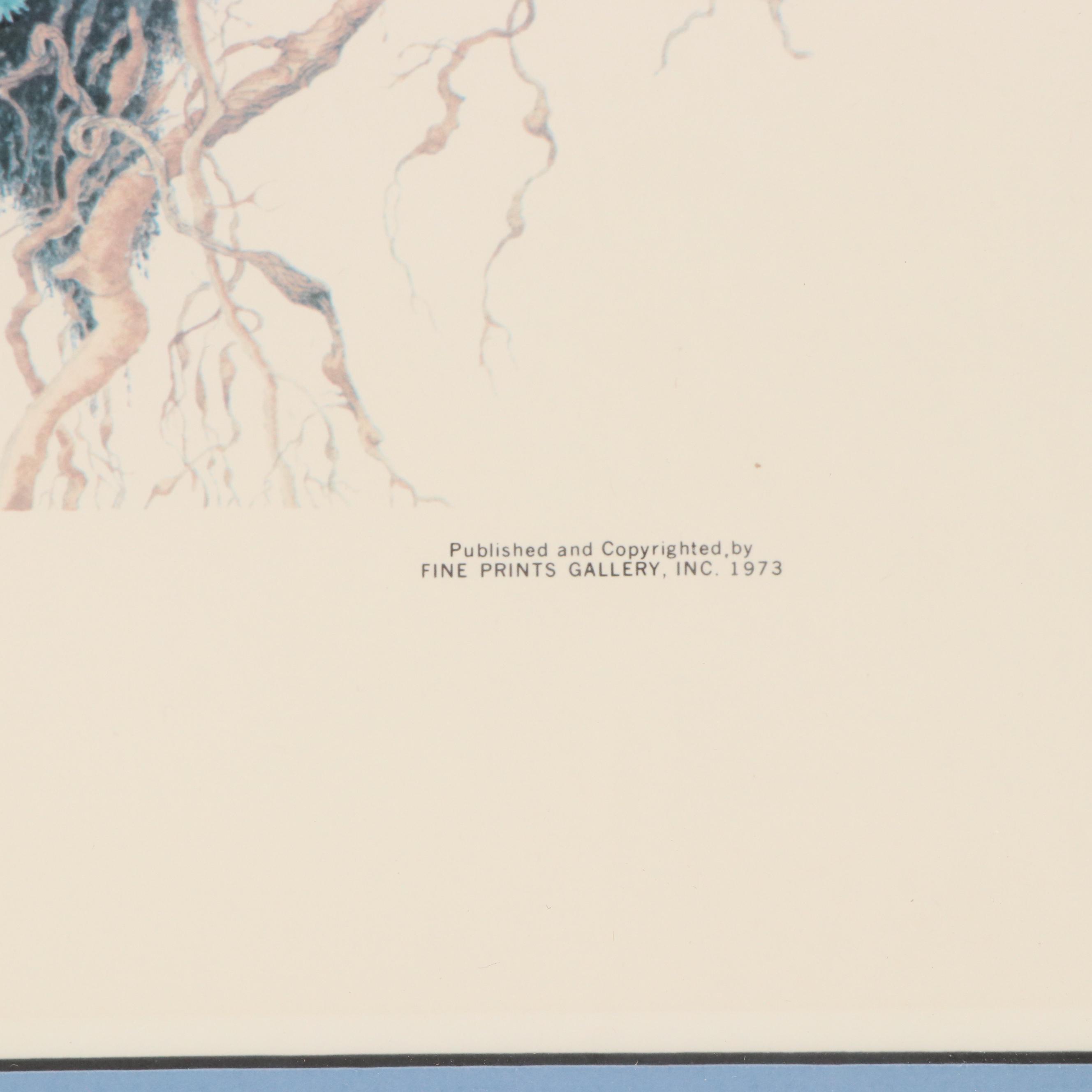 Sallie Ellington Middleton Offset Lithograph "Blue Jay"