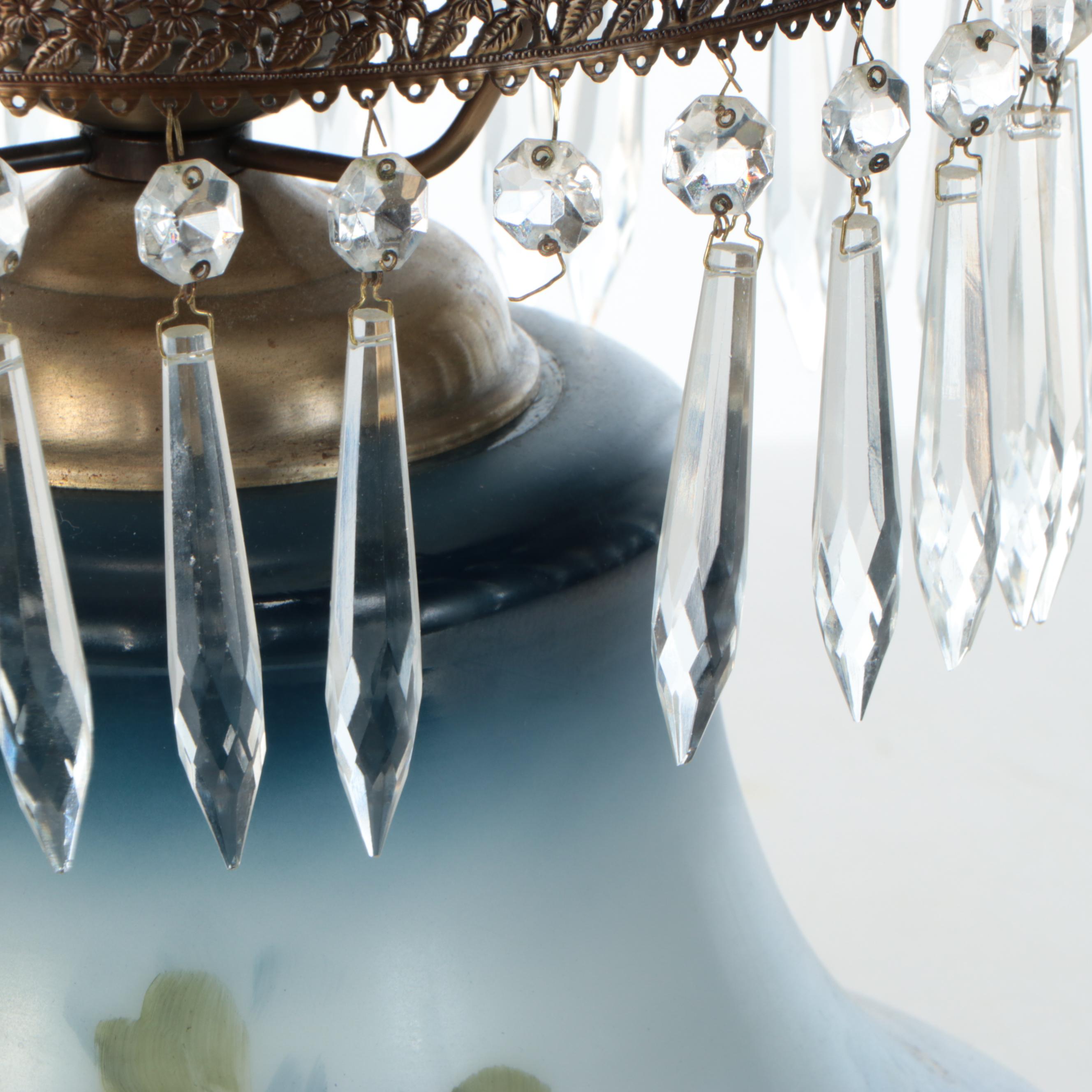 Accurate Casting Co. Spelter Parlor Lamp with Hobbyist Painted Shade and Font