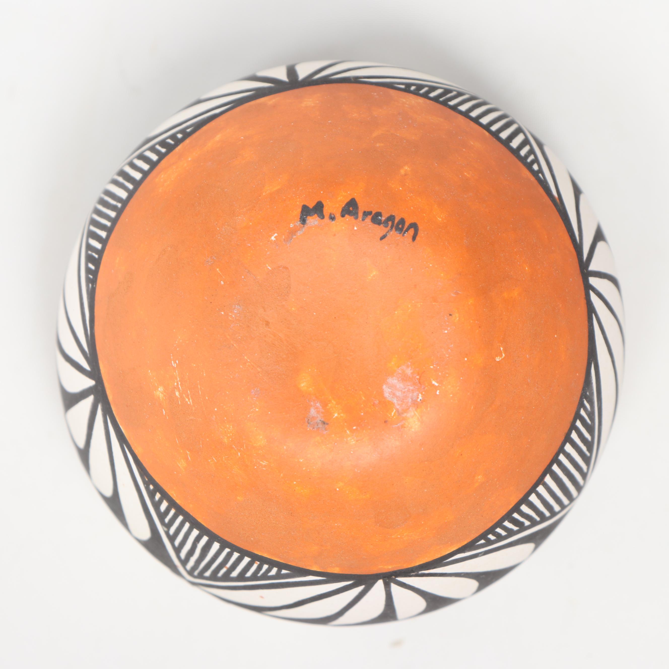 Acoma Pueblo Myron Patricio and M. Aragon Ceramic Seed Pots