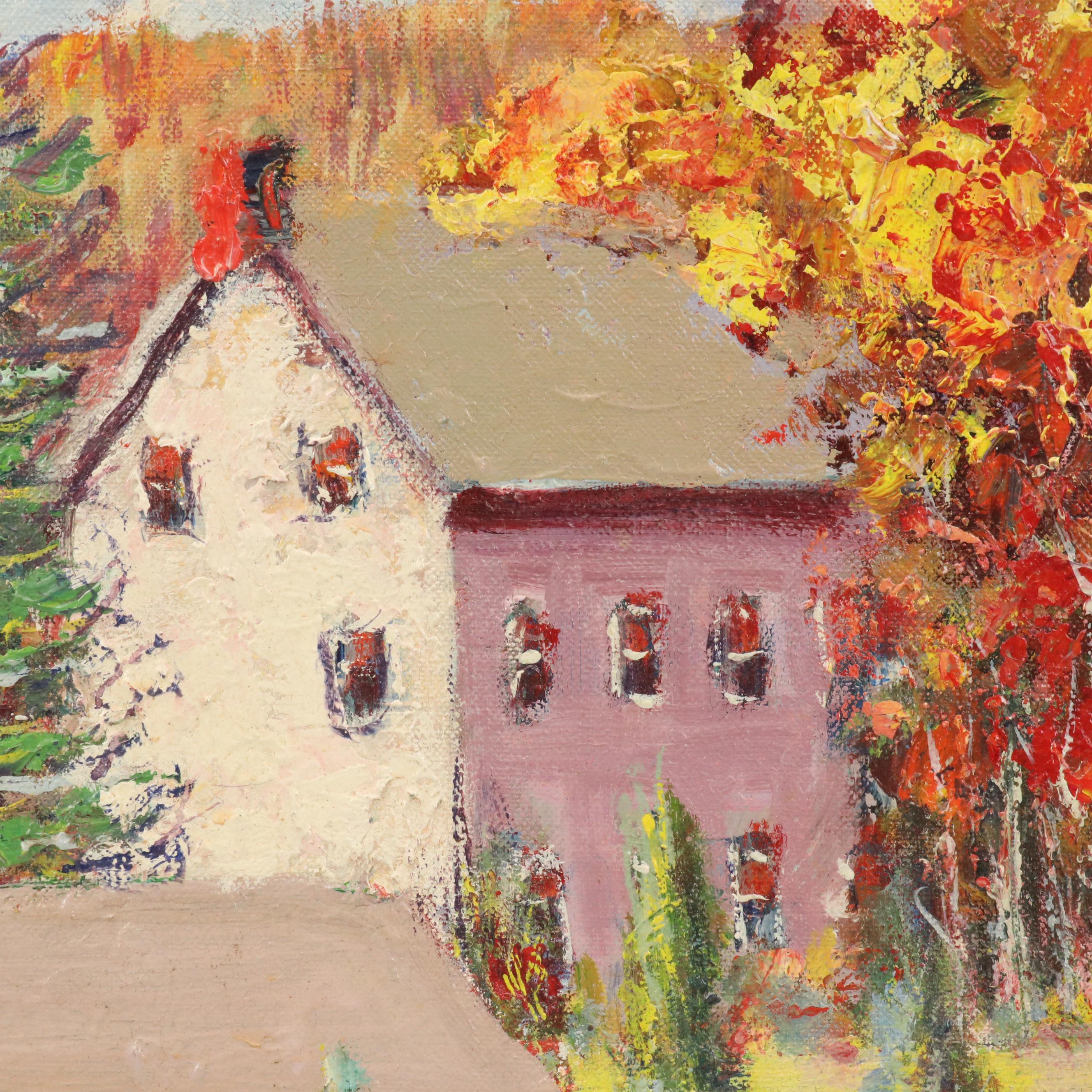 F. W. Weber Autumnal Landscape Oil Painting, 1967