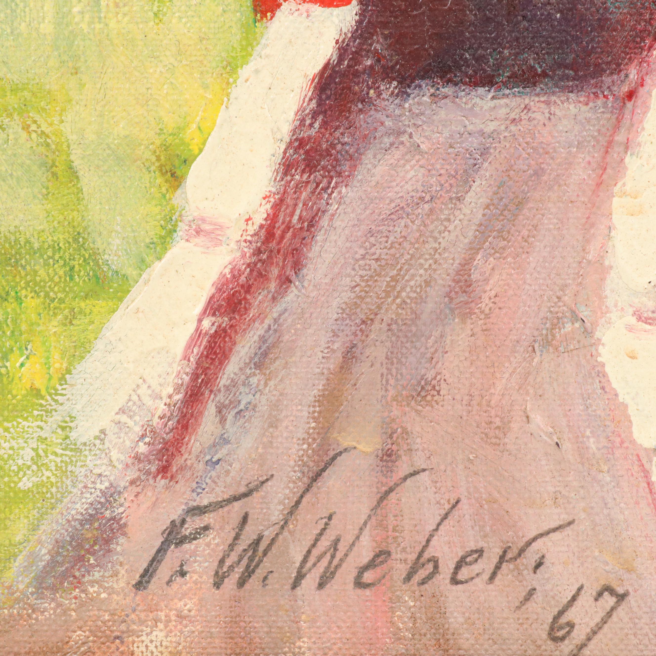 F. W. Weber Autumnal Landscape Oil Painting, 1967