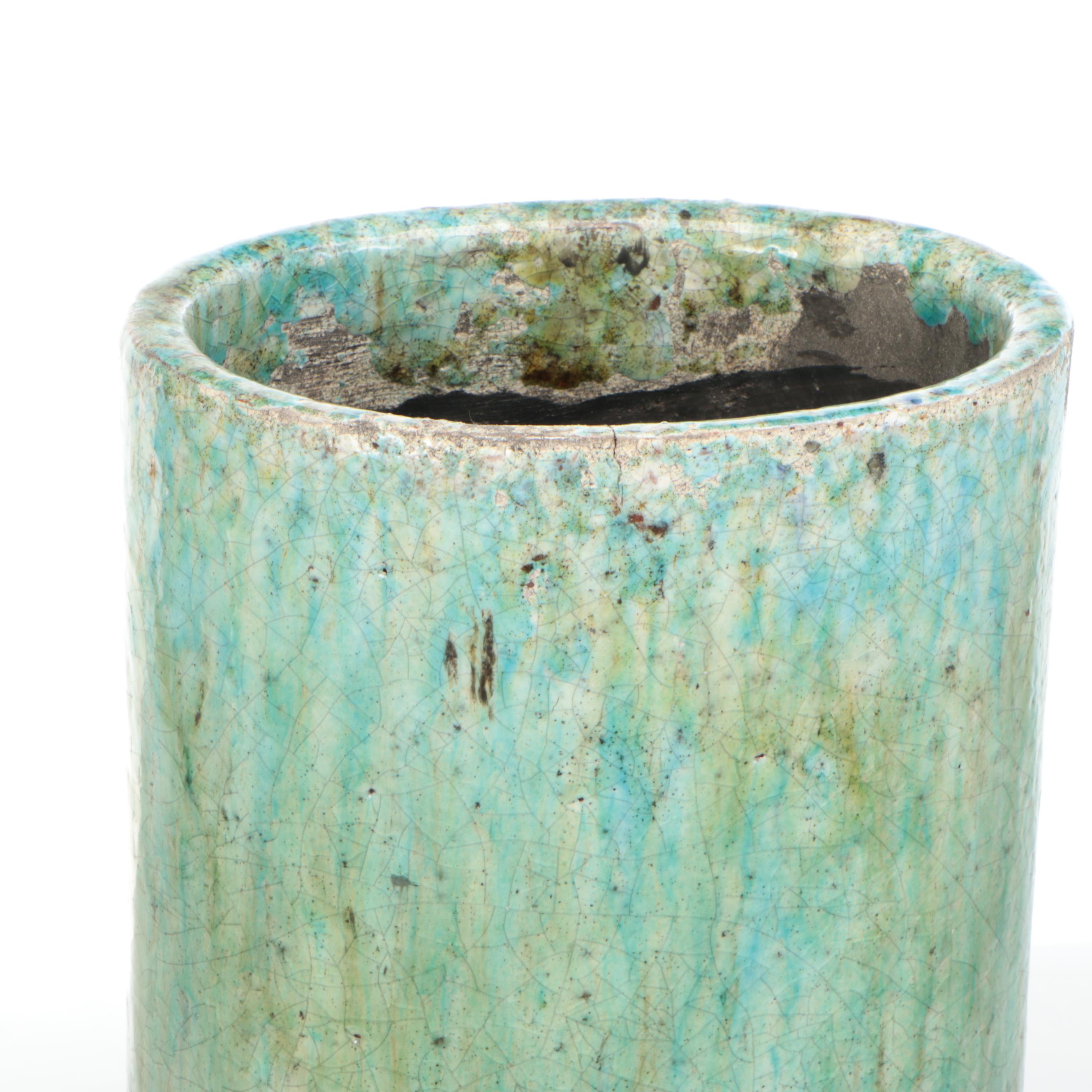 Blue and Green Glaze Ceramic Vase