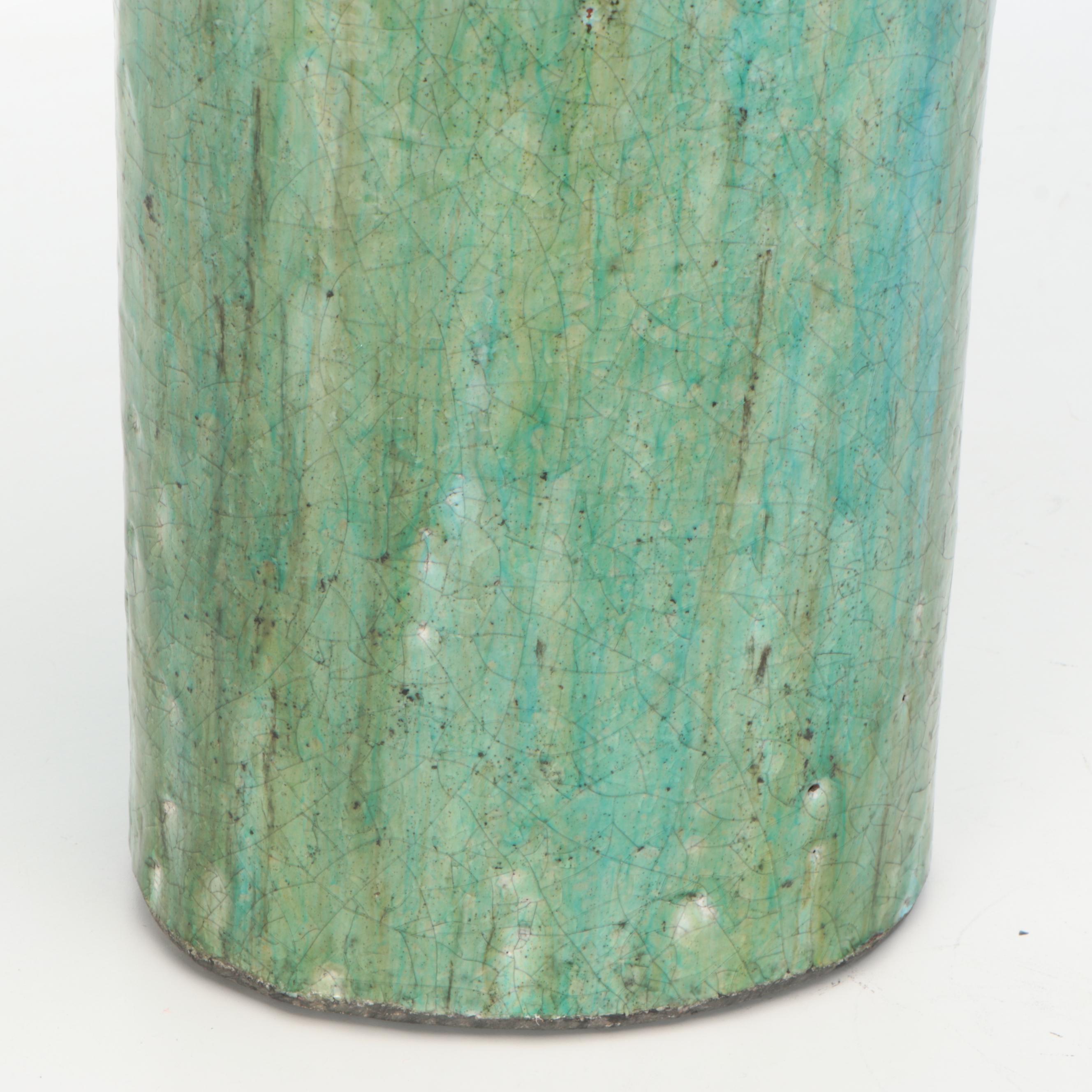 Blue and Green Glaze Ceramic Vase