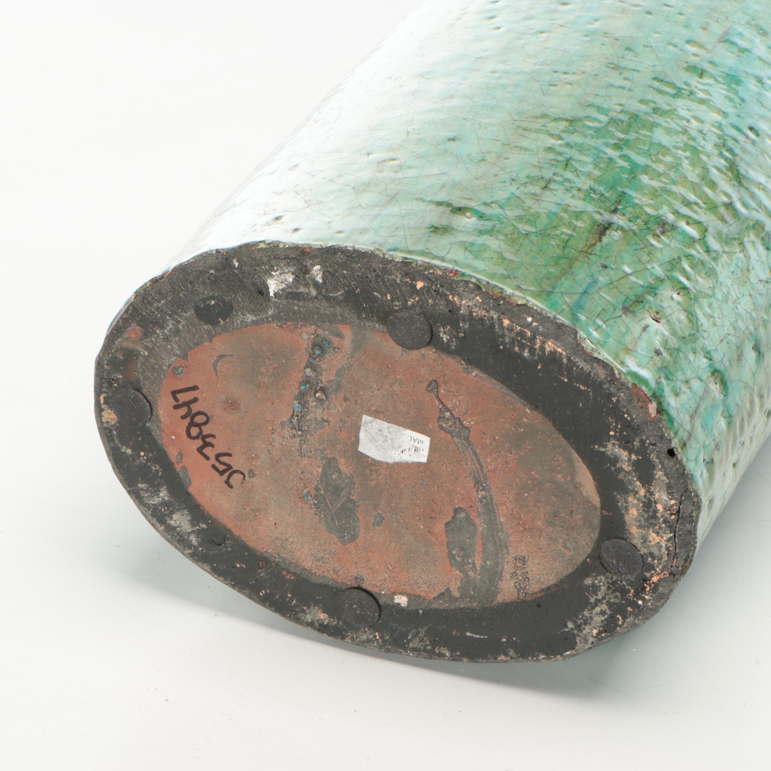 Blue and Green Glaze Ceramic Vase