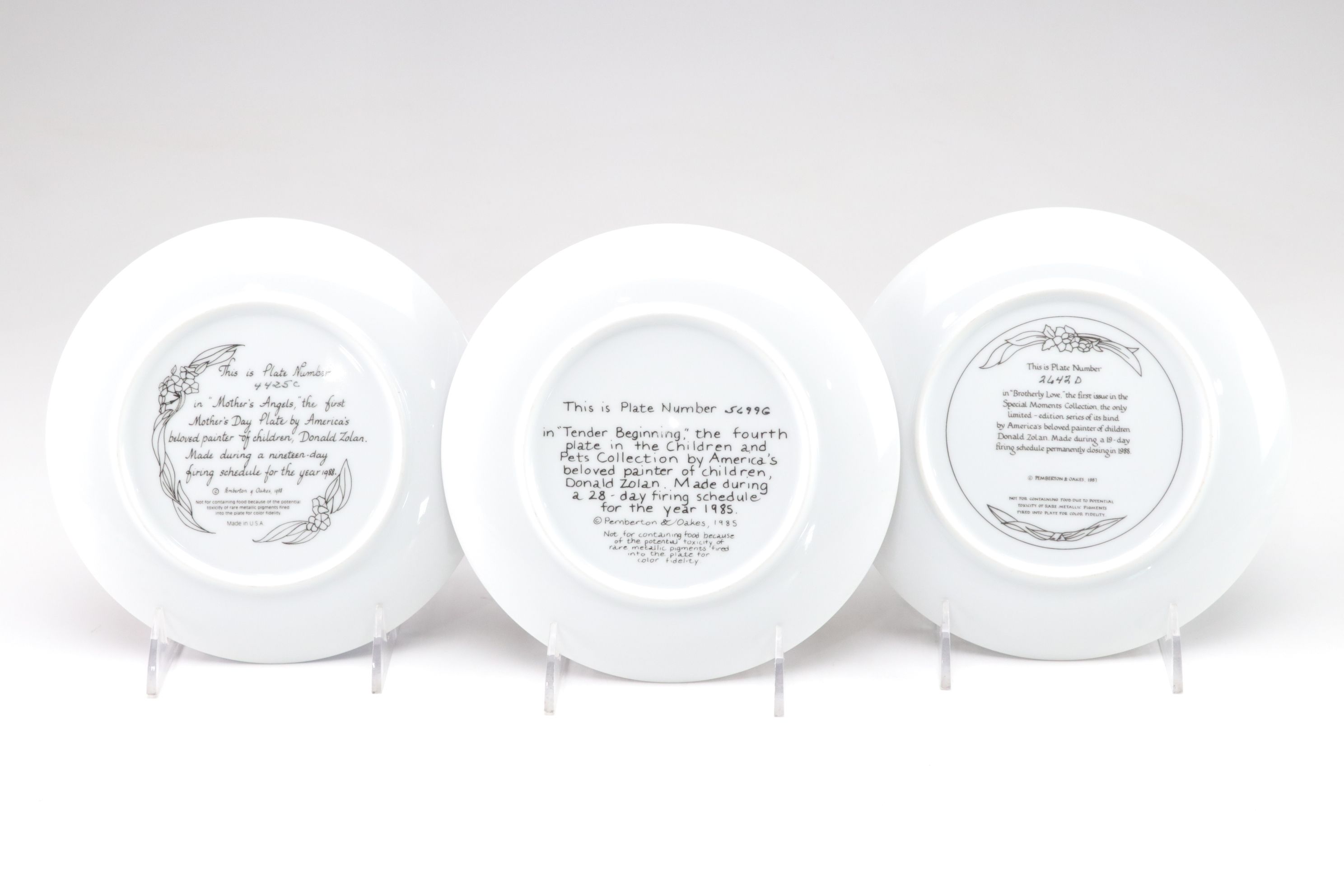 Donald Zolan "Special Moments Collection" Illustrated Collector's Plates