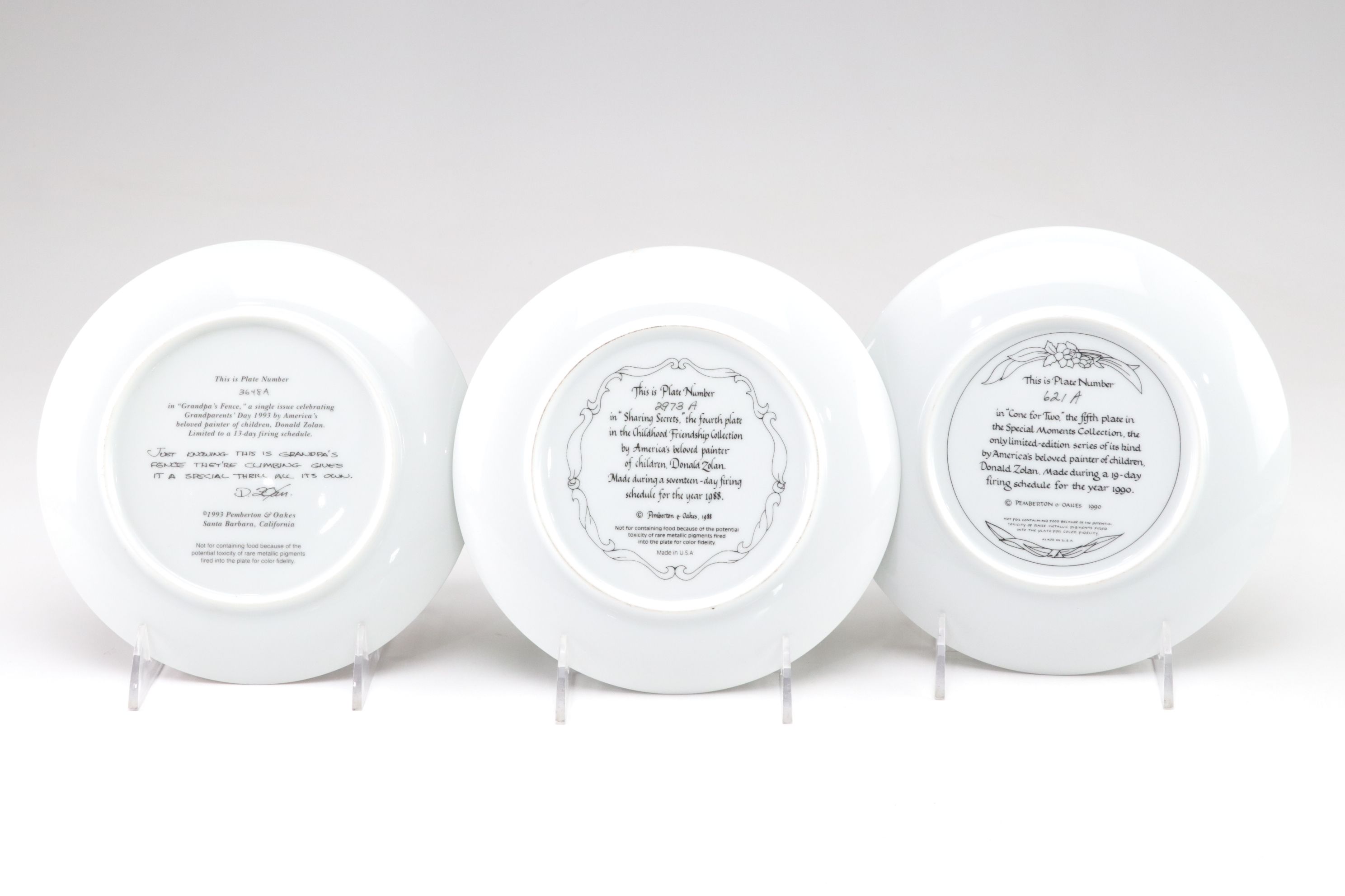 Donald Zolan "Special Moments Collection" Illustrated Collector's Plates