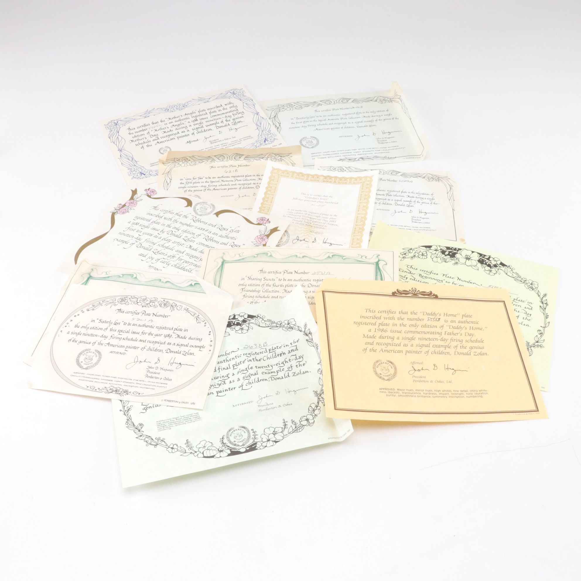 Donald Zolan "Special Moments Collection" Illustrated Collector's Plates