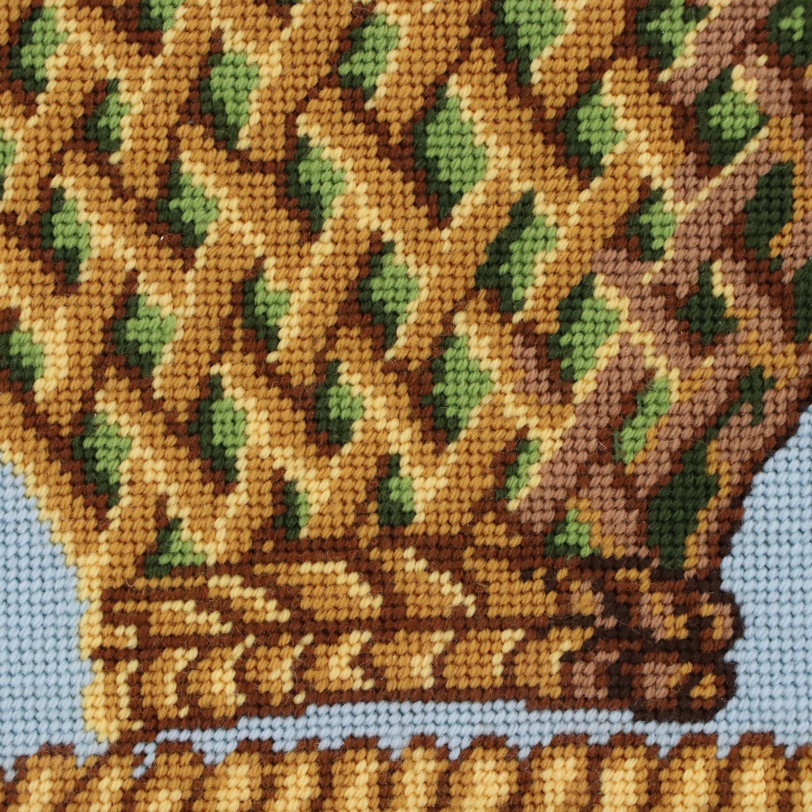 Kathleen Graf Needlepoint After Kaffe Fassett "Flower Basket," 21st Century