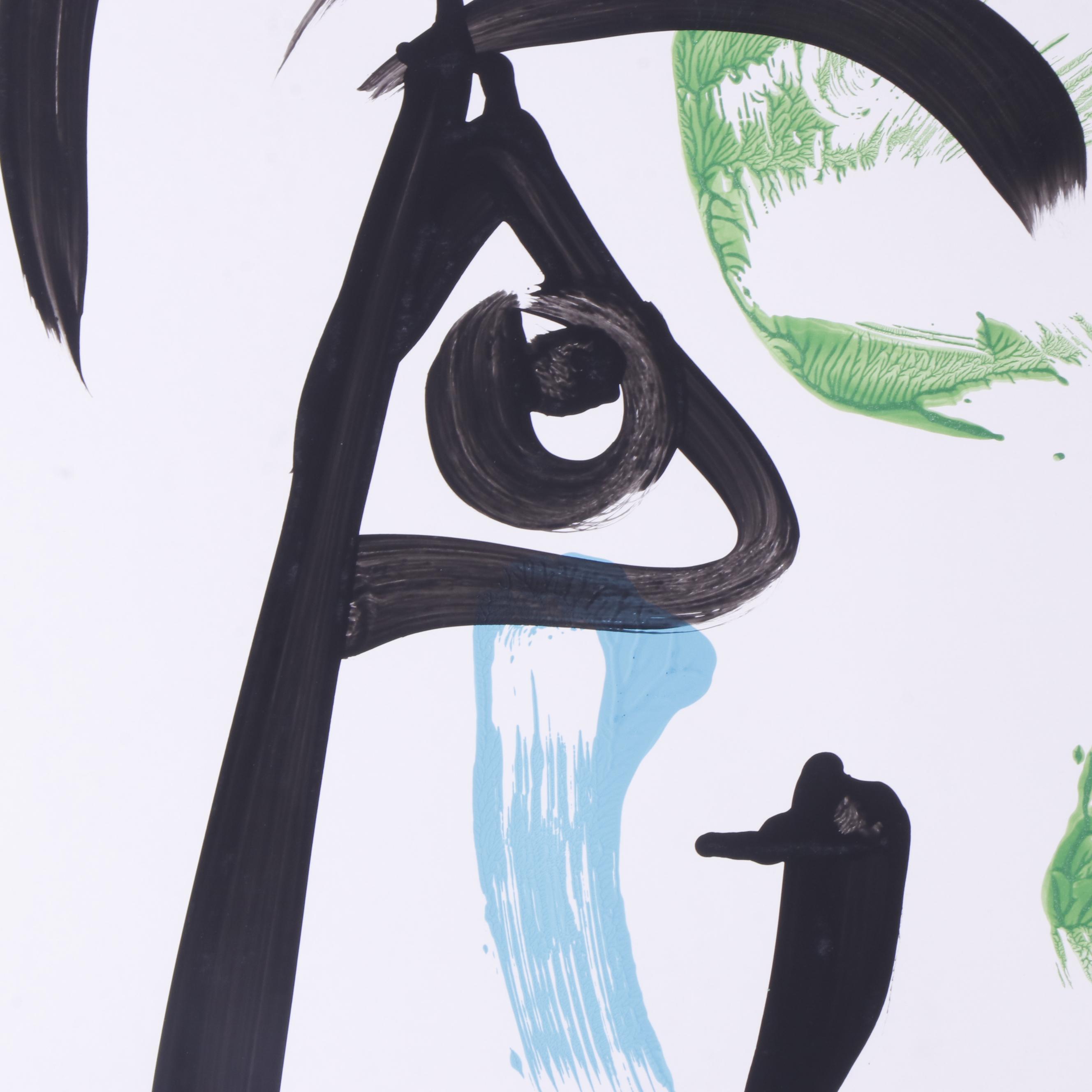 Peter Keil Abstract Portrait Composition Acrylic Painting