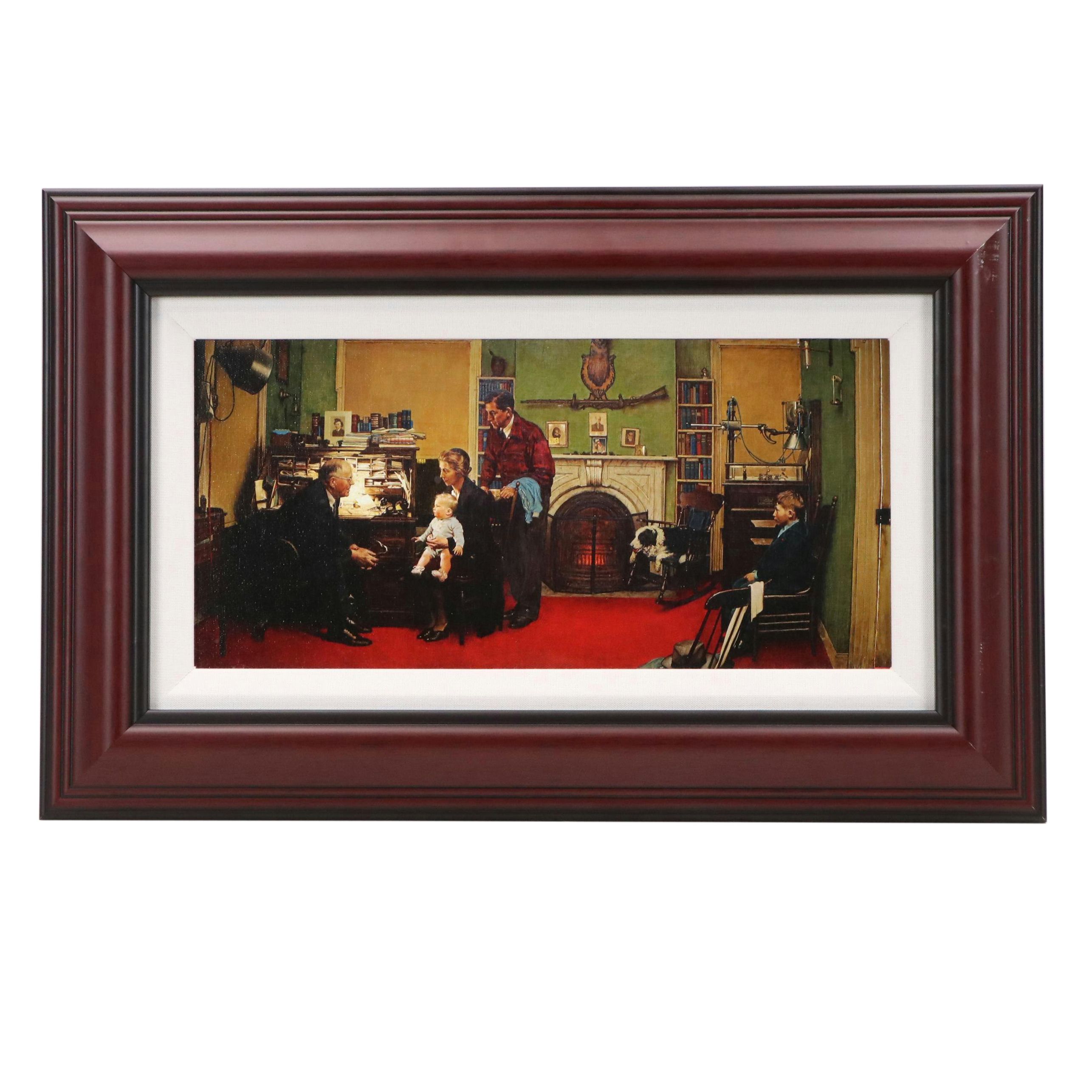 Giclée After Norman Rockwell "Norman Rockwell Visits a Family Doctor"