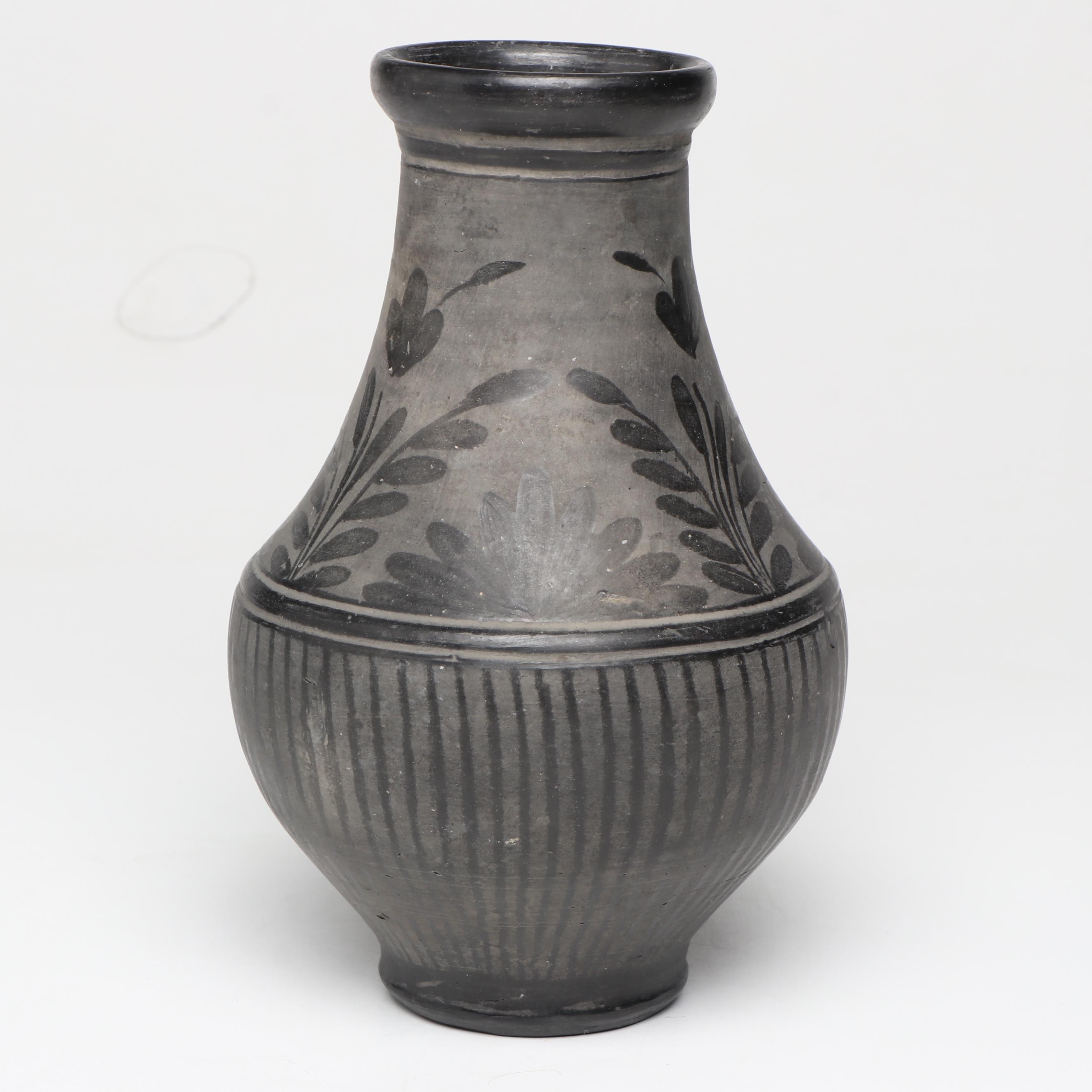 Artist Signed Blackware Ceramic Vases