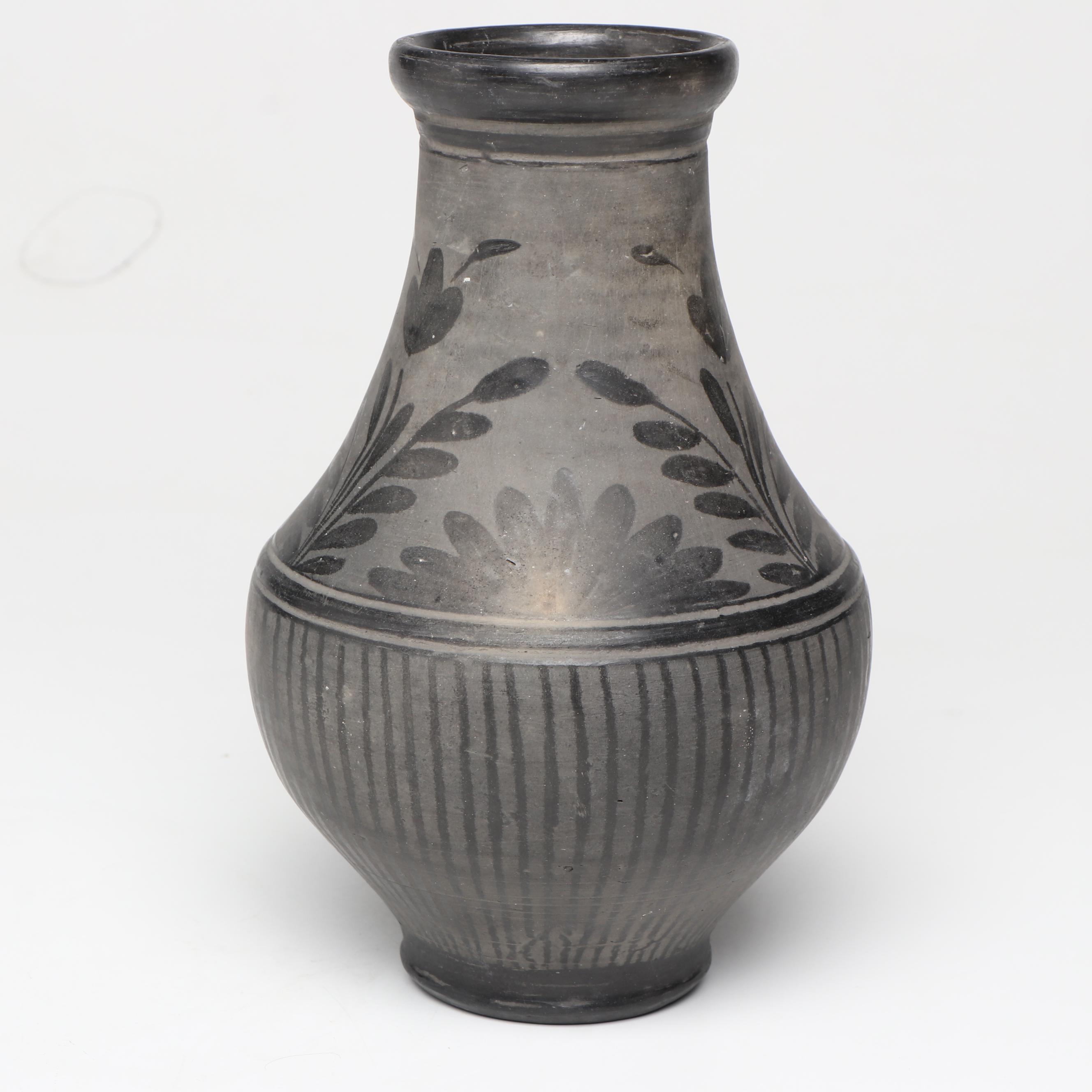 Artist Signed Blackware Ceramic Vases