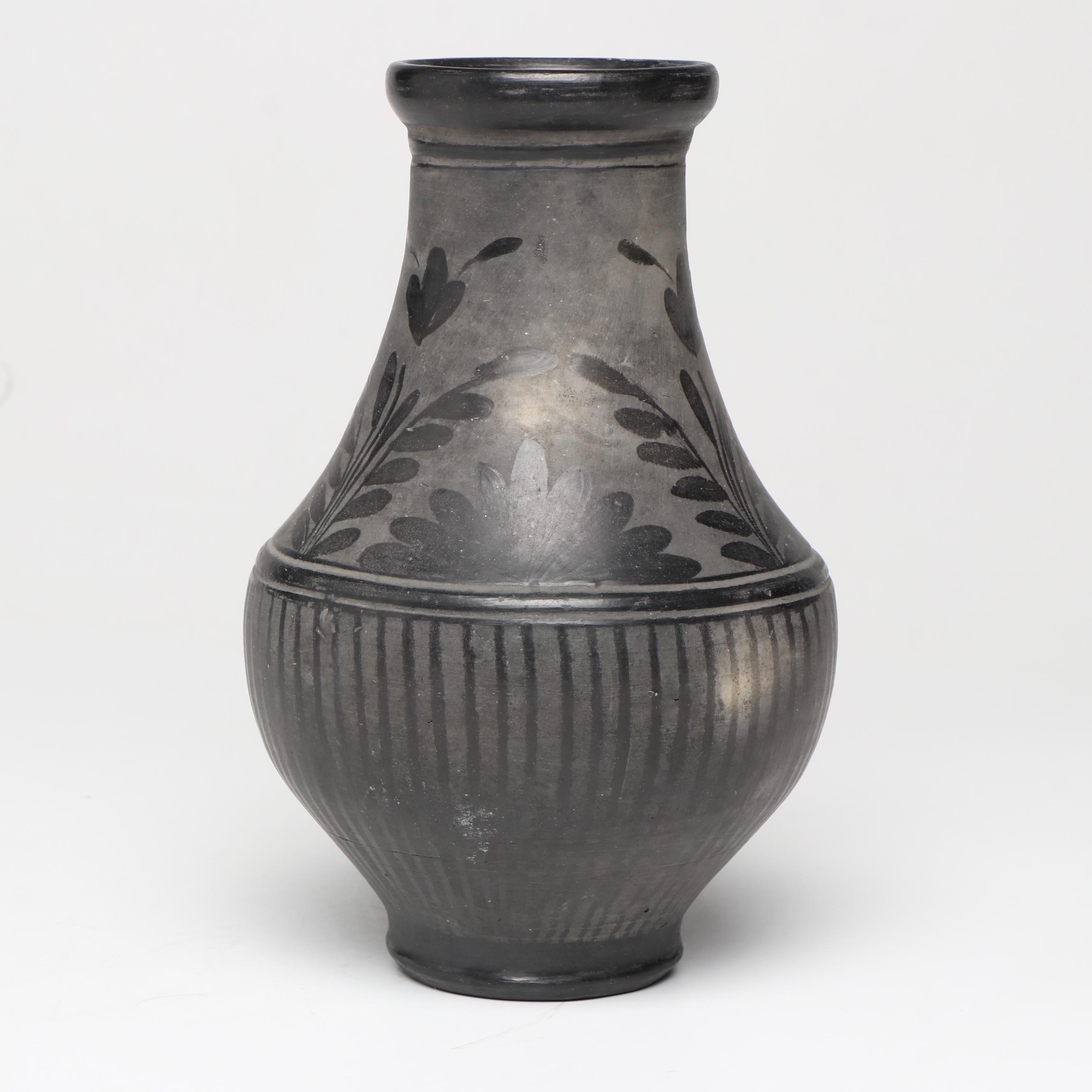 Artist Signed Blackware Ceramic Vases