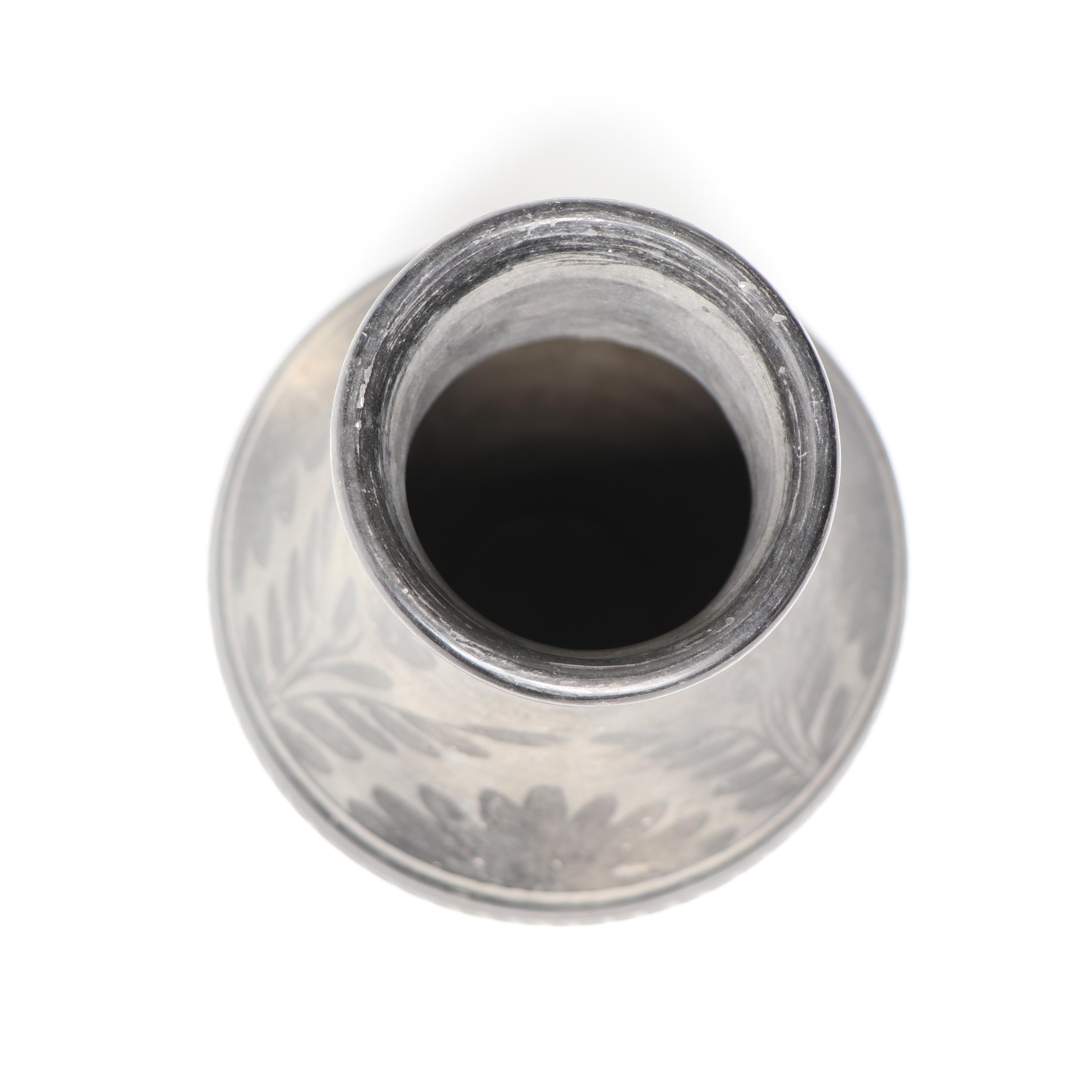 Artist Signed Blackware Ceramic Vases