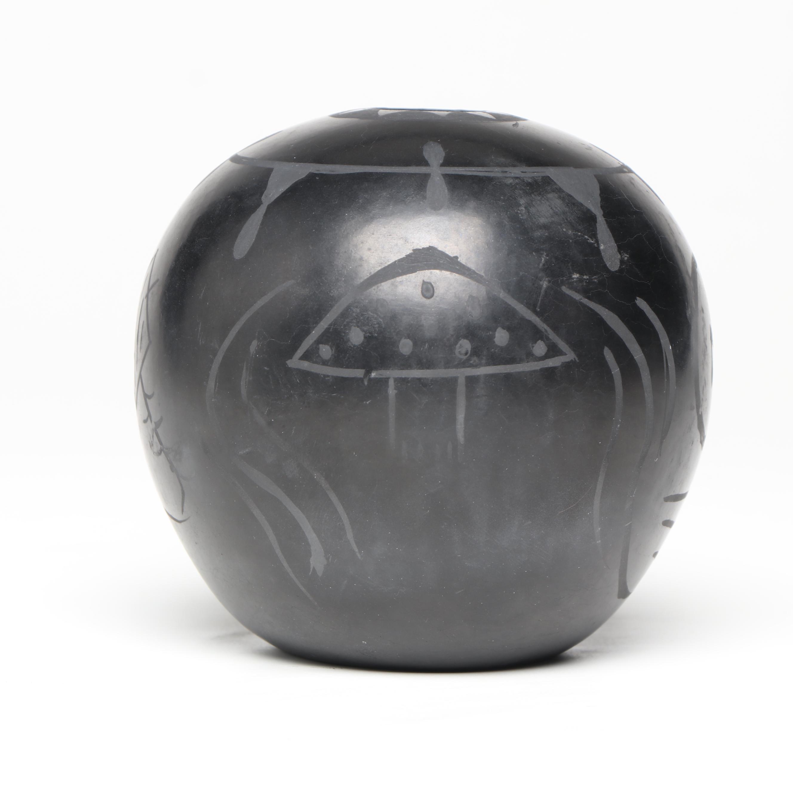 Artist Signed Blackware Ceramic Vases