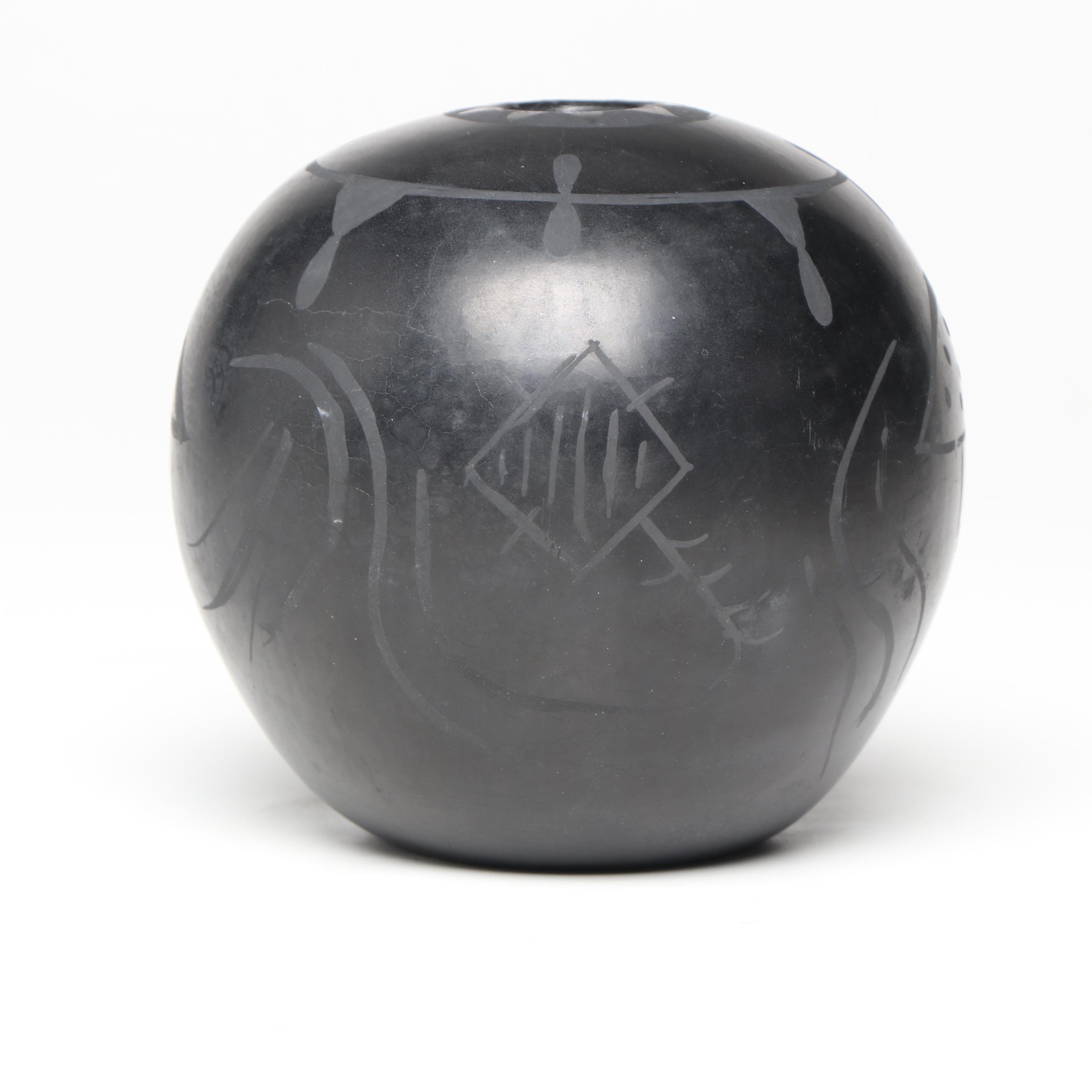 Artist Signed Blackware Ceramic Vases