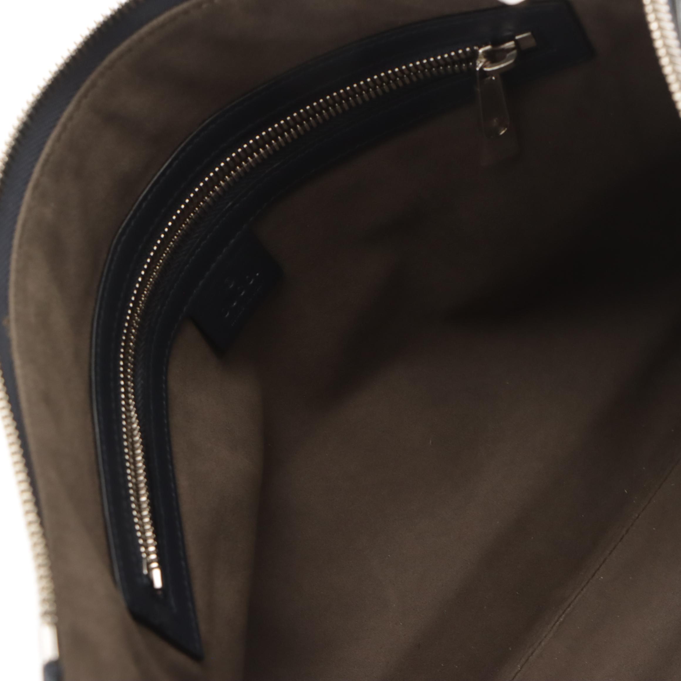 Gucci Flat Crossbody Messenger Bag in Navy Blue Guccissima Leather