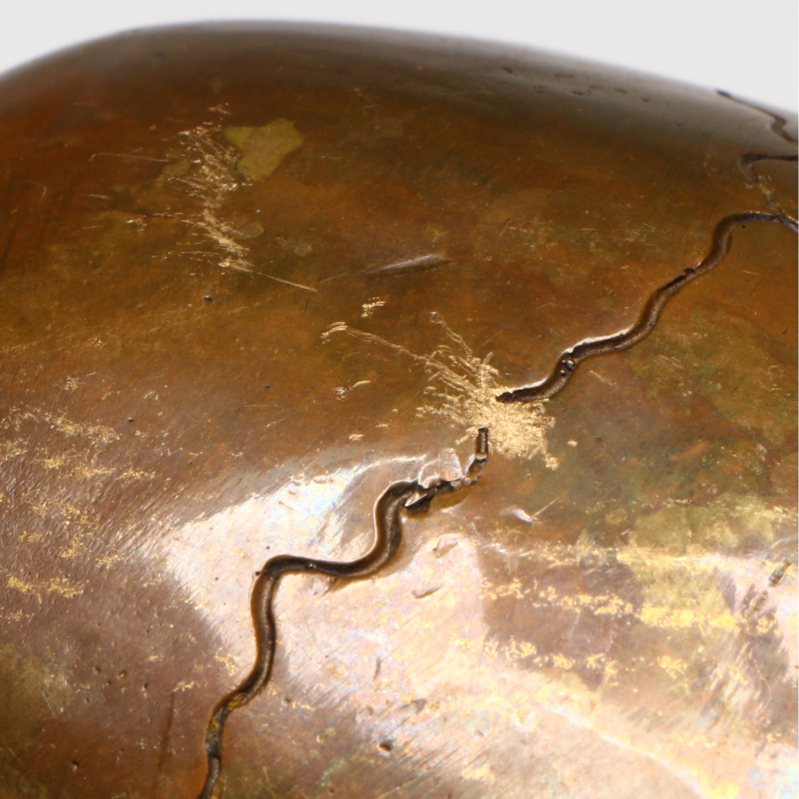 Antique Bronze Skull Model with Articulated Jaw