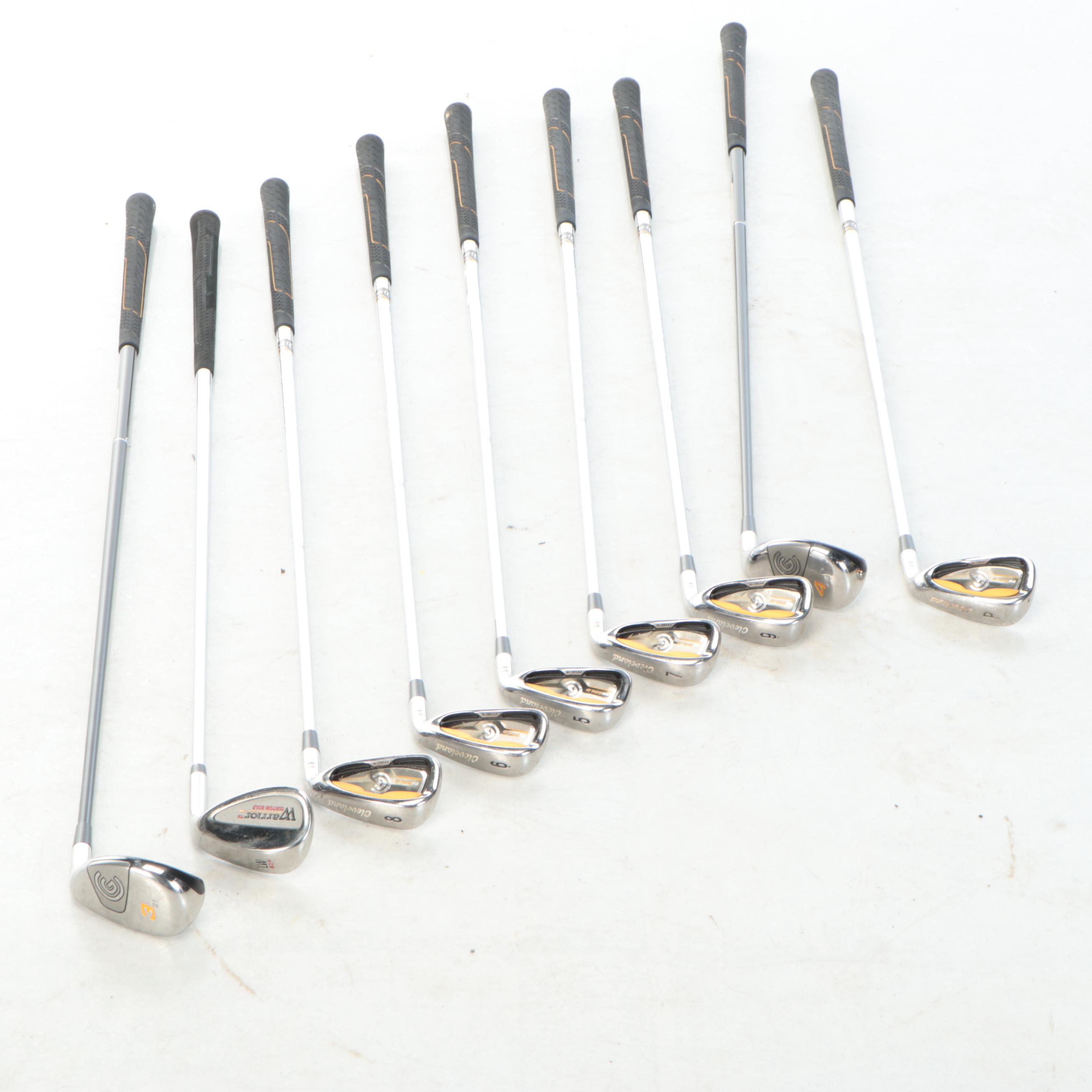 Nike SQ Golf Bag with Cleveland, Warrior, and Hibore Golf Clubs