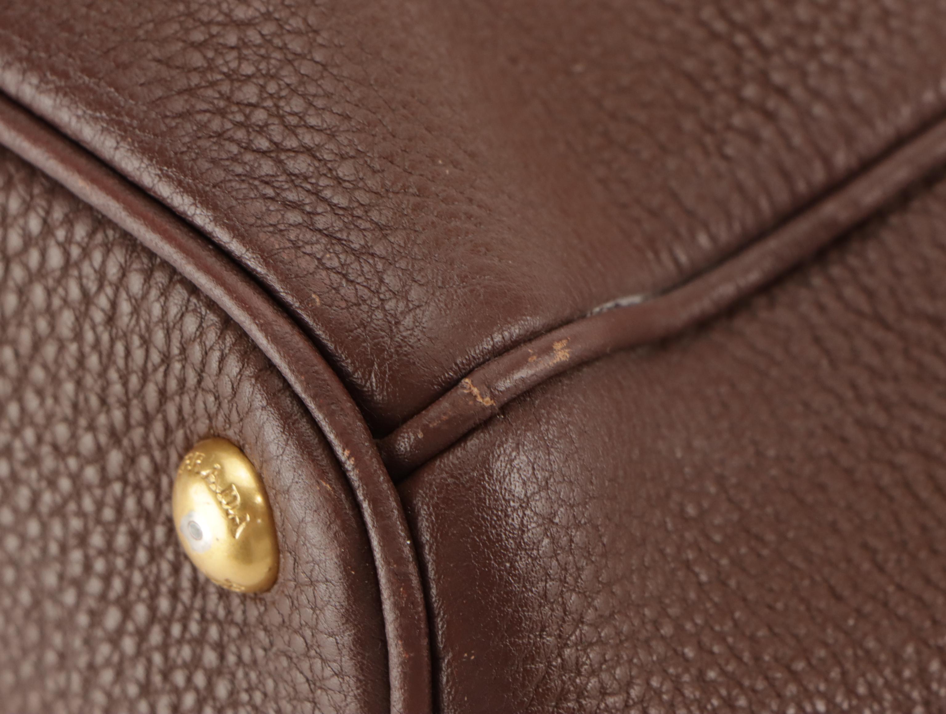 Prada Bonnie Two Way Bag in Brown Leather