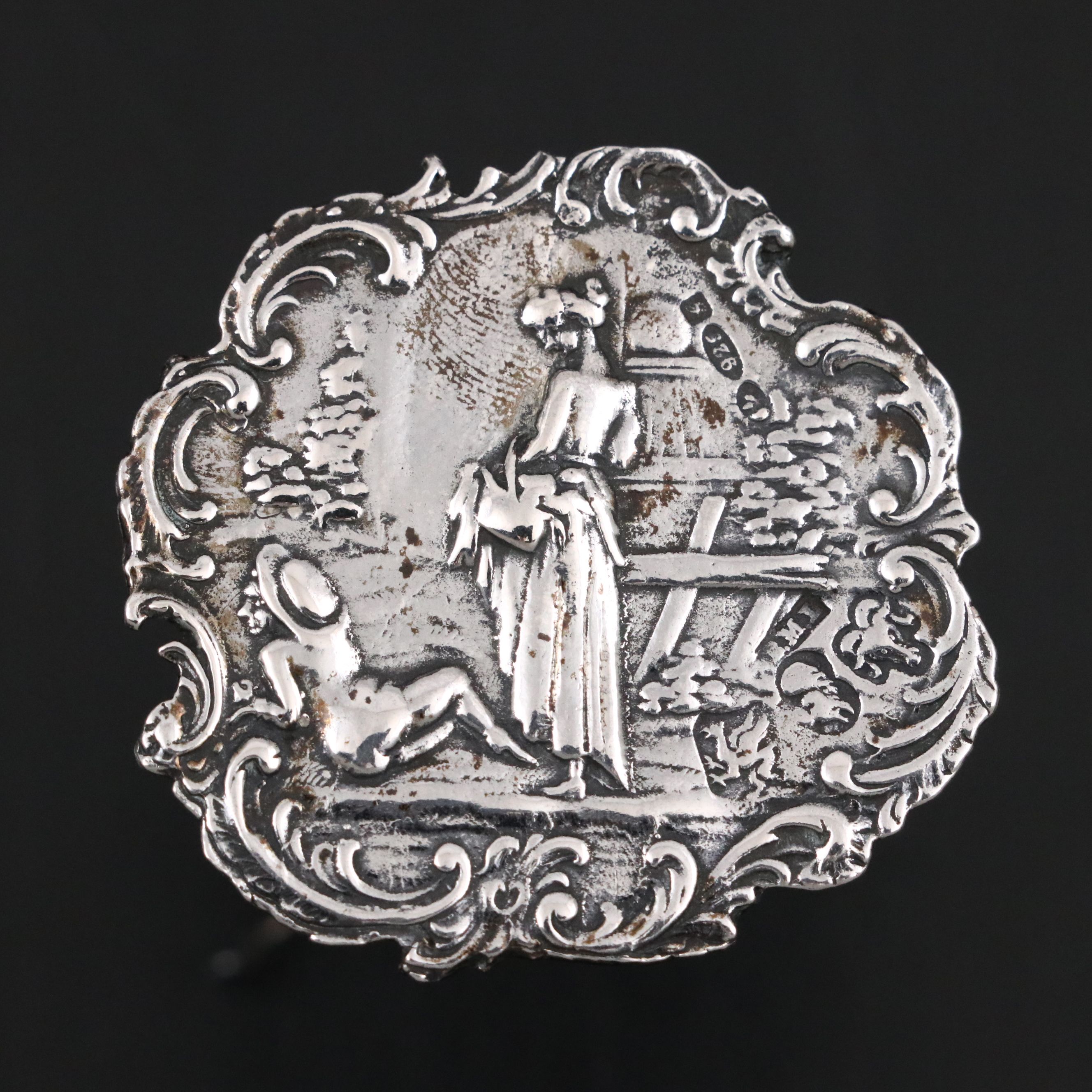 Antique Dutch Baroque Style Sterling Silver Miniature Table