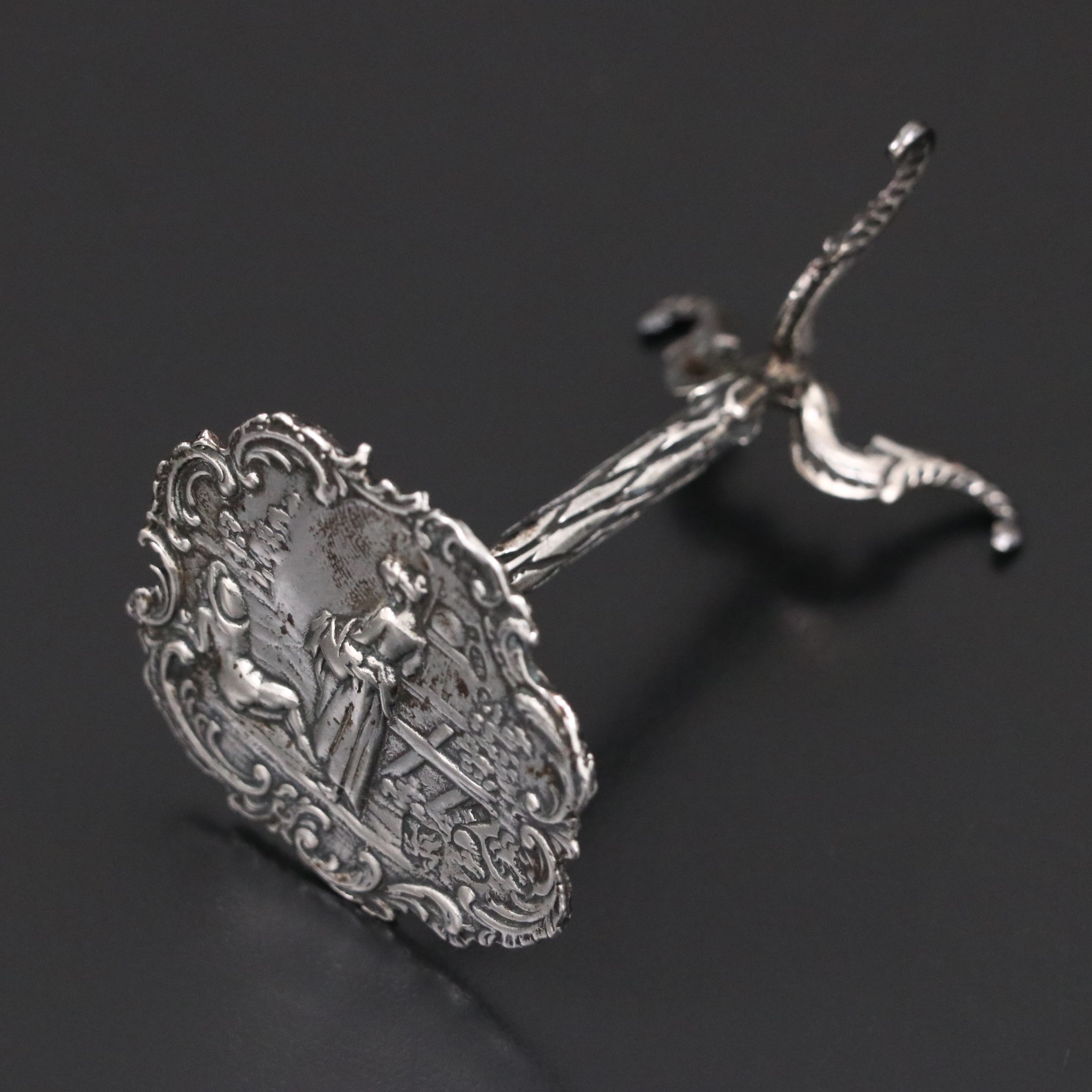 Antique Dutch Baroque Style Sterling Silver Miniature Table