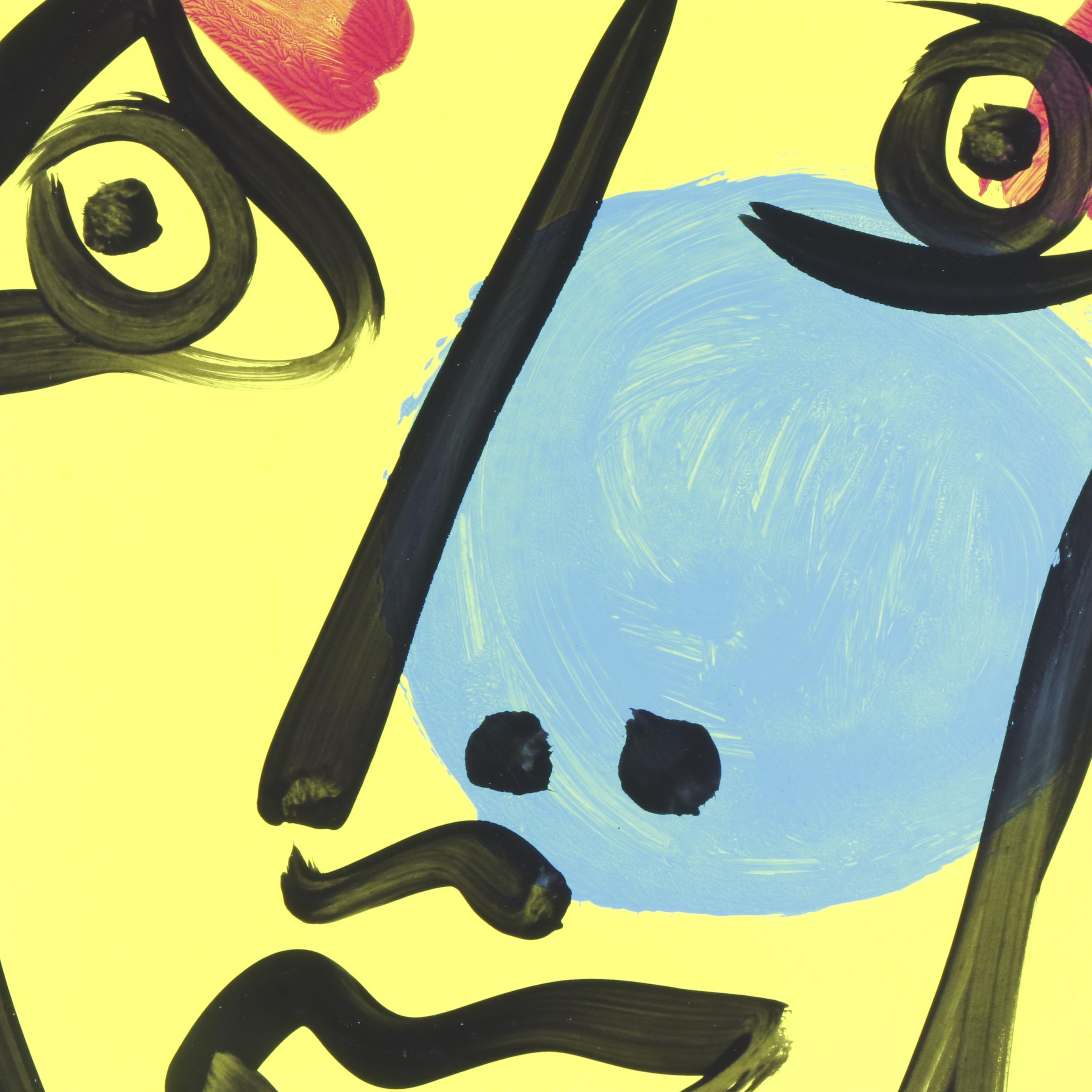 Peter Keil Yellow Abstract Portrait Composition Acrylic Painting