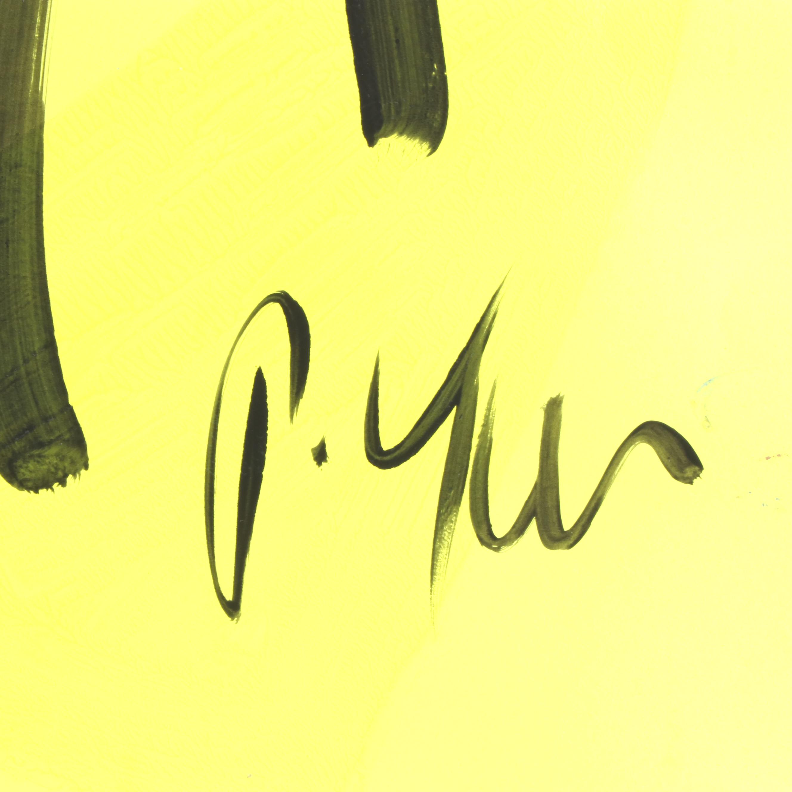 Peter Keil Yellow Abstract Portrait Composition Acrylic Painting