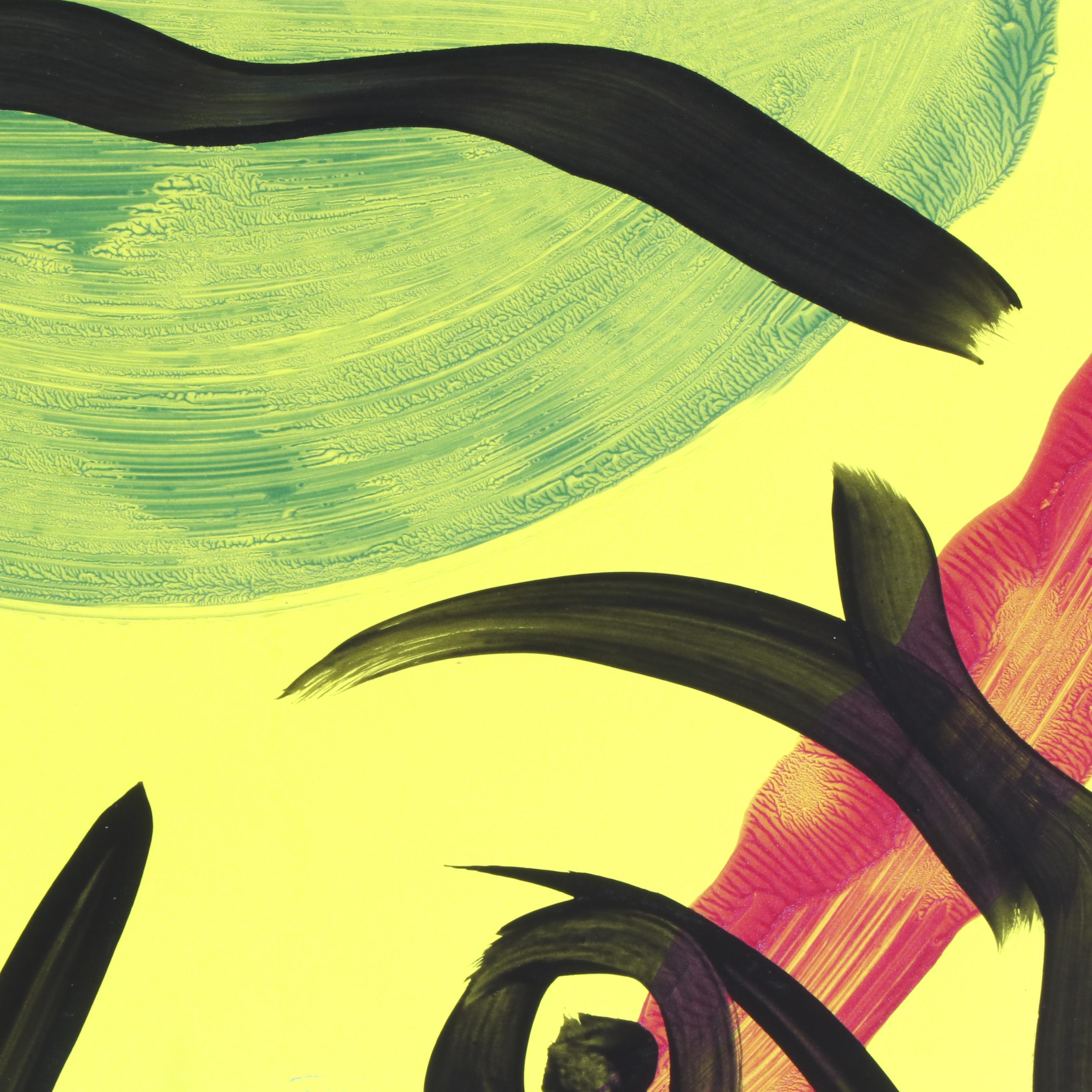 Peter Keil Yellow Abstract Portrait Composition Acrylic Painting