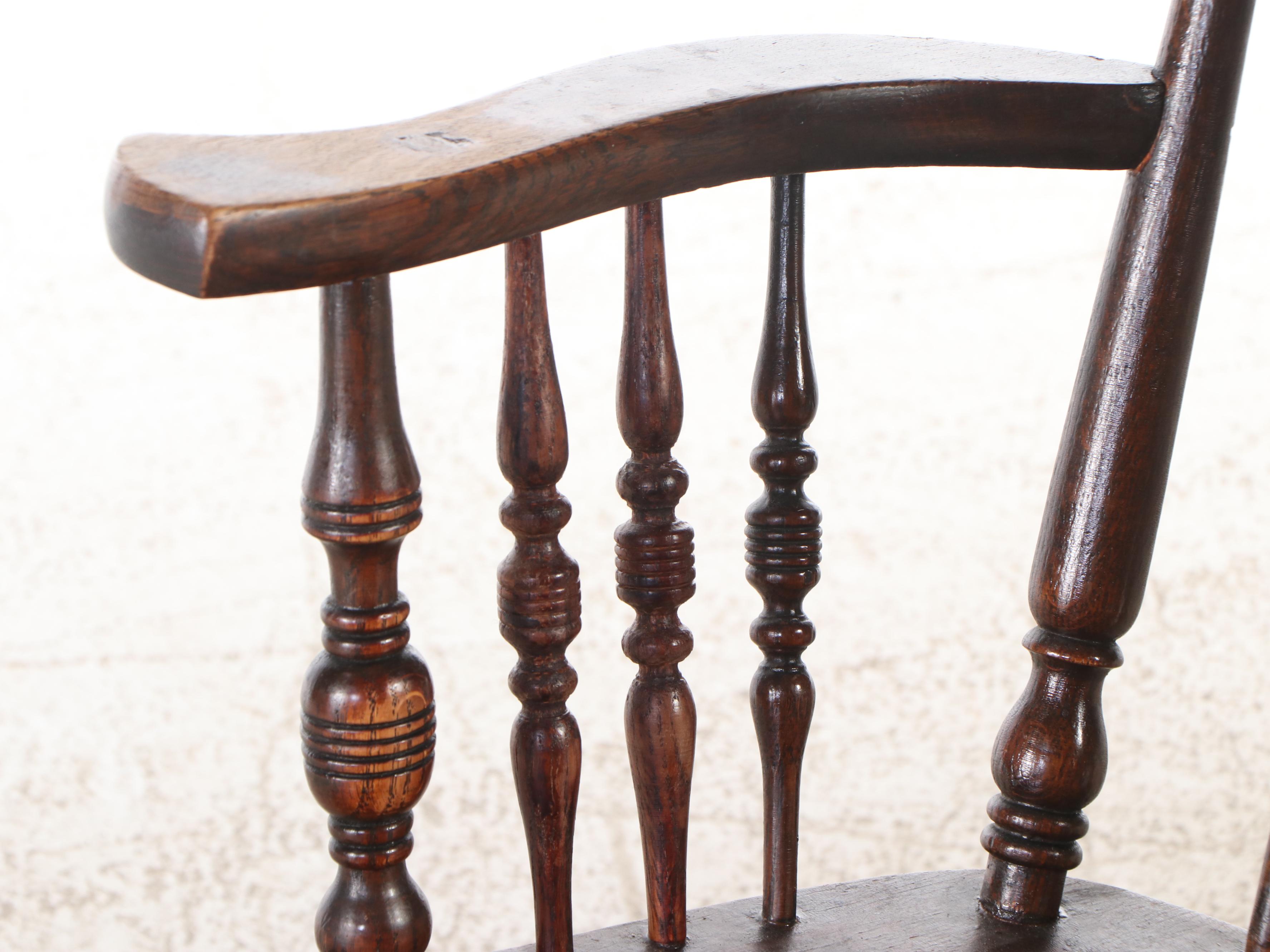 Victorian Press Carved Oak Rocking Chair, Late 19th/Early 20th Century