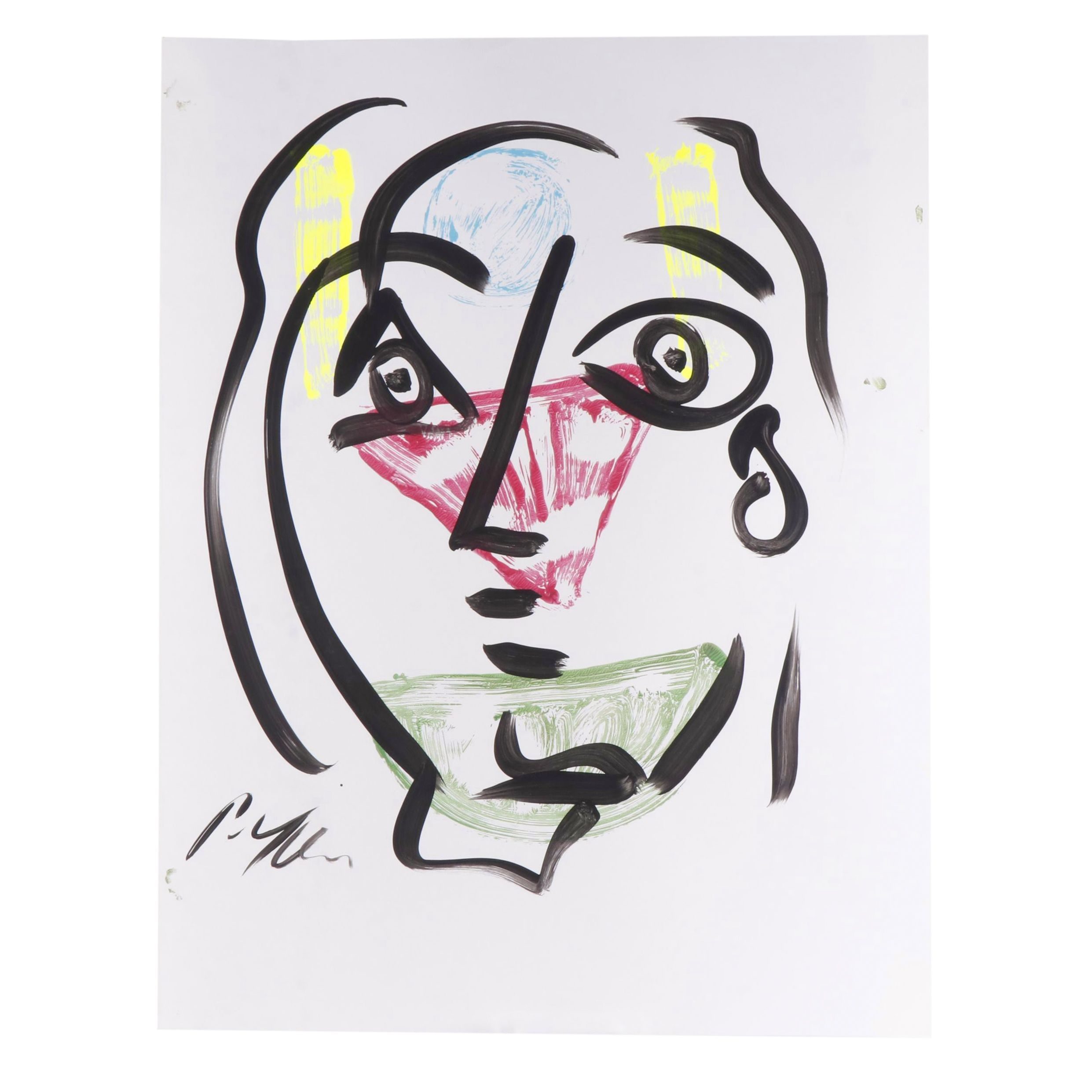 Peter Keil Abstract Portrait Composition Acrylic Painting