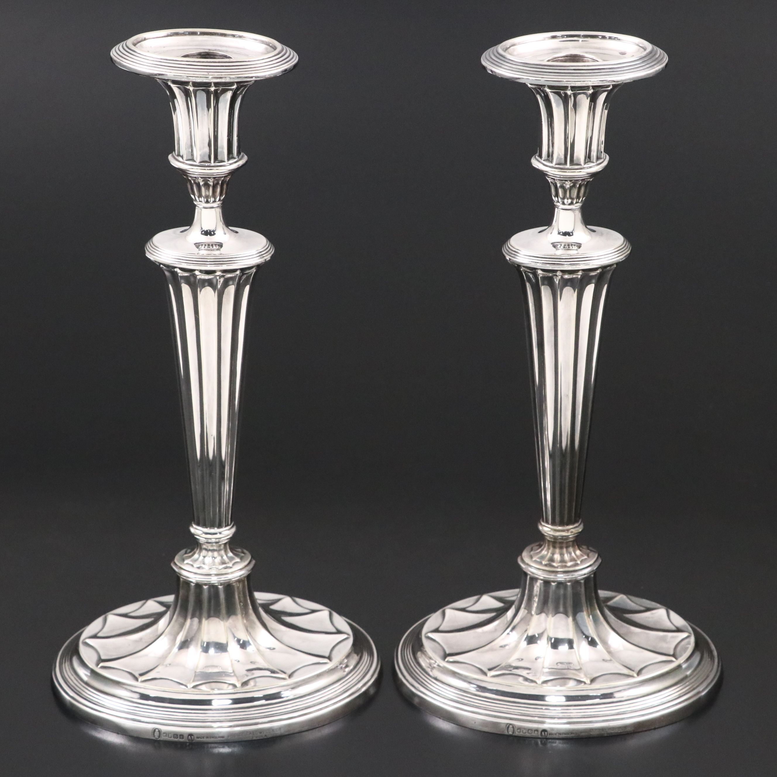 Antique Ellis-Barker Silver Plate Candlesticks Sold By J.E. Caldwell