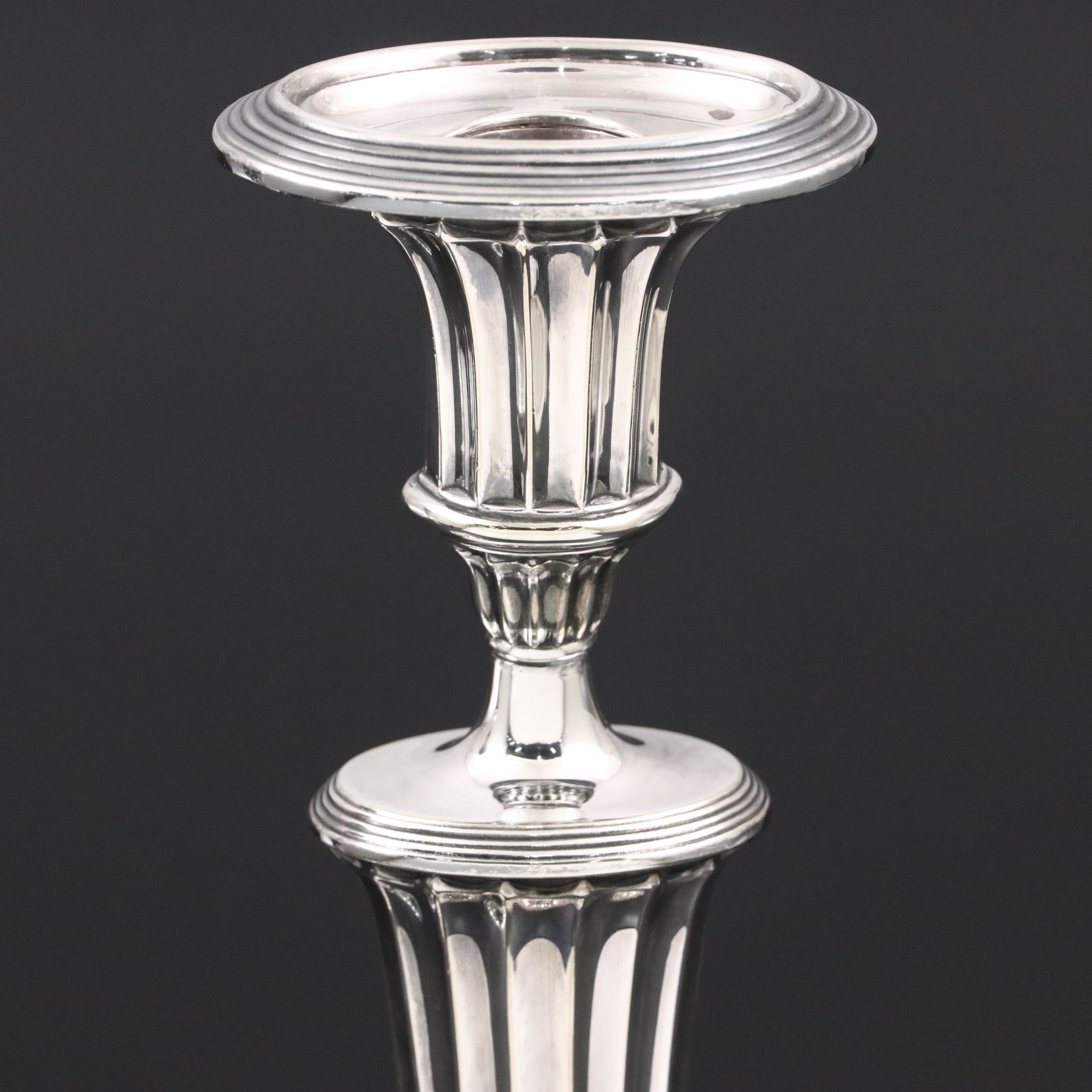 Antique Ellis-Barker Silver Plate Candlesticks Sold By J.E. Caldwell