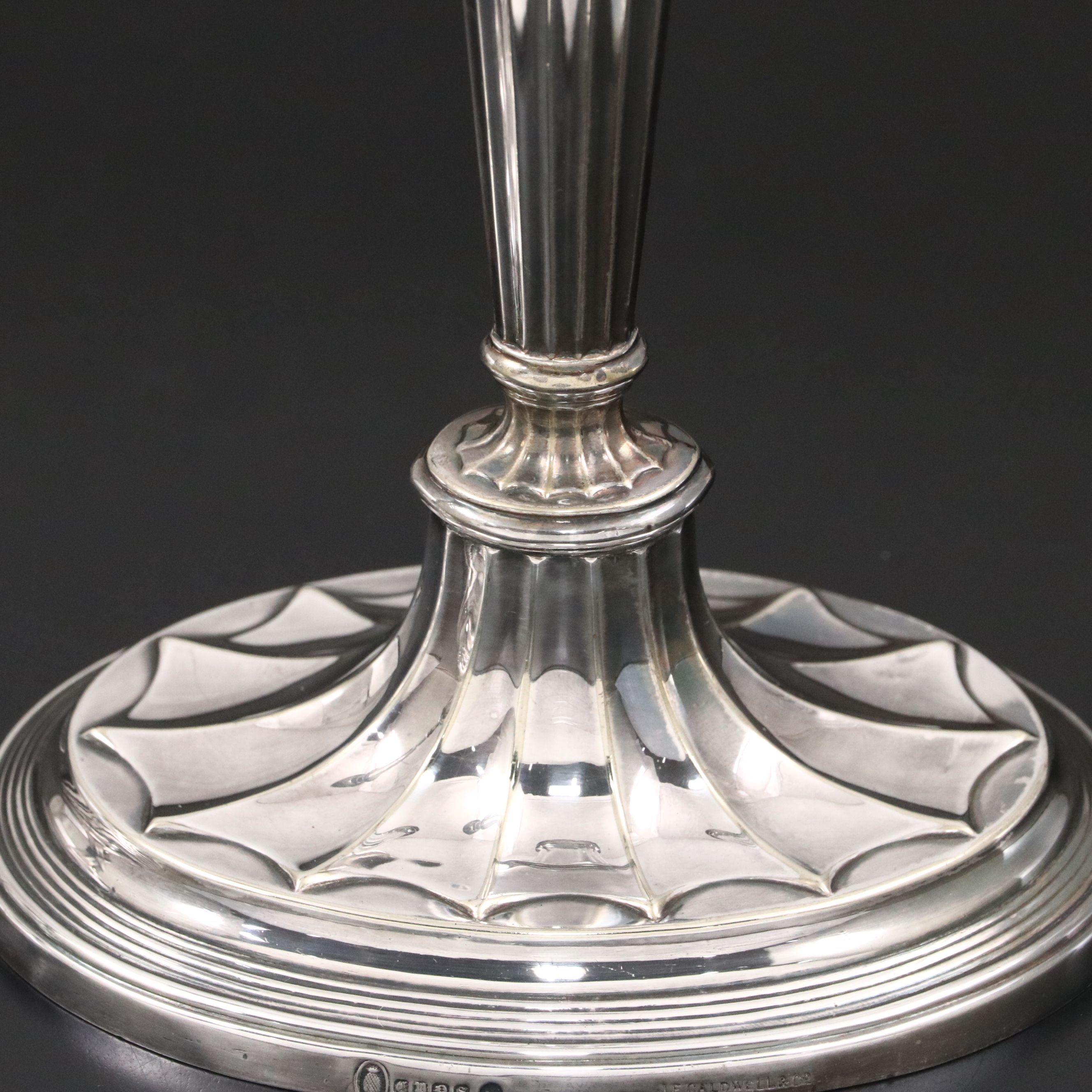 Antique Ellis-Barker Silver Plate Candlesticks Sold By J.E. Caldwell
