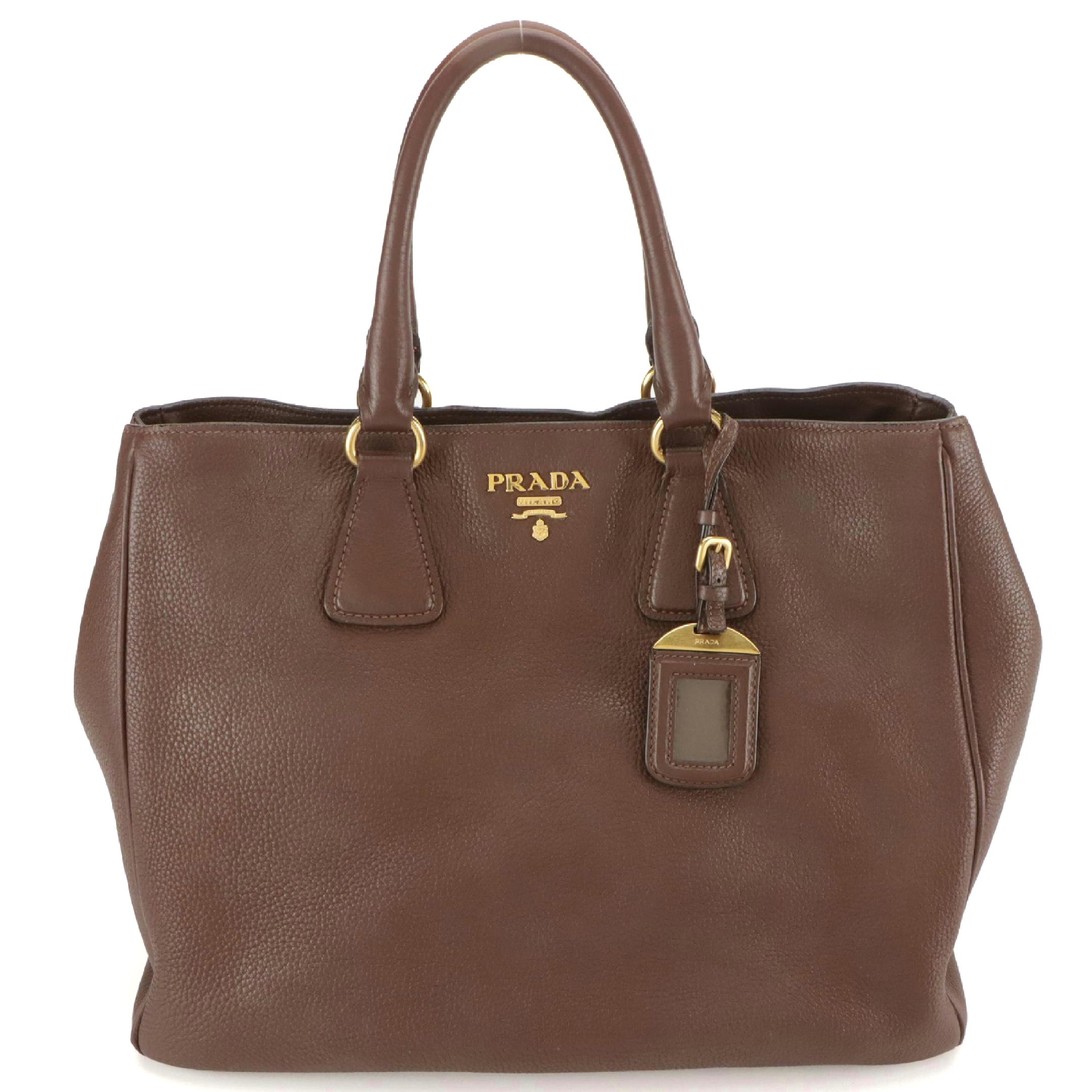 Prada Bonnie Two Way Bag in Brown Leather