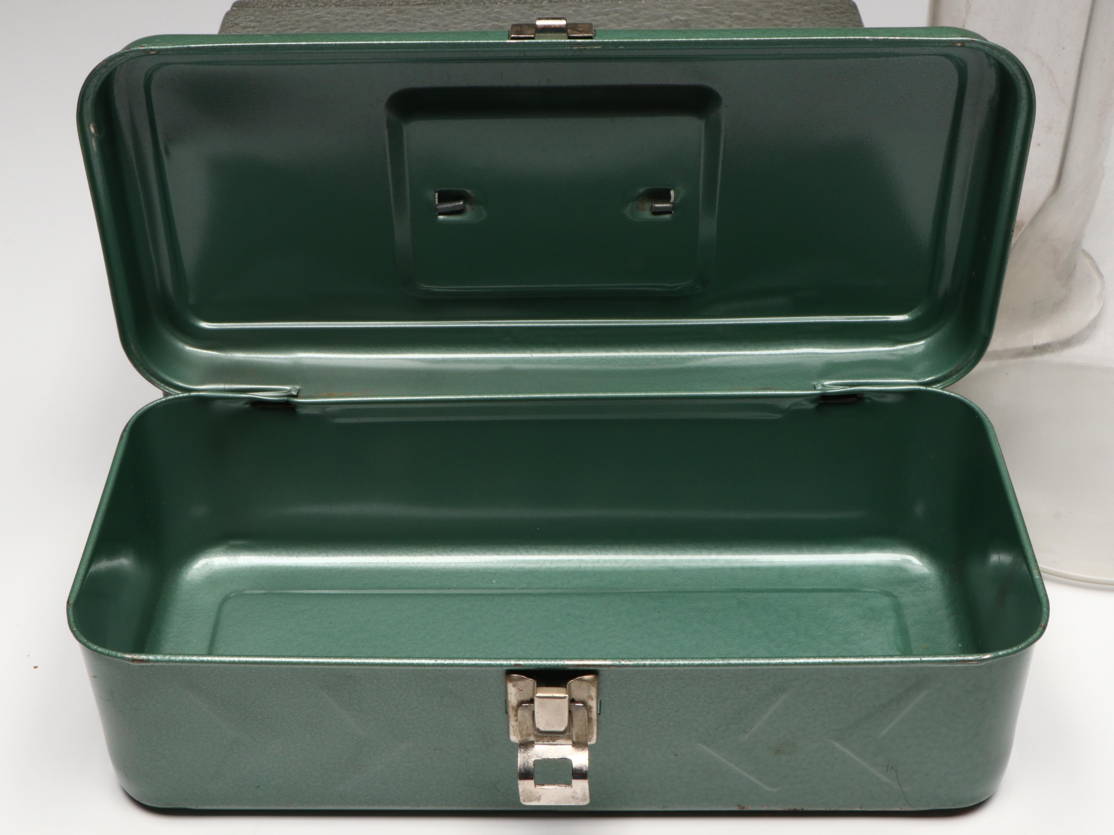 Glass Apothecary Jar with Metal Lock Boxes and More Glassware