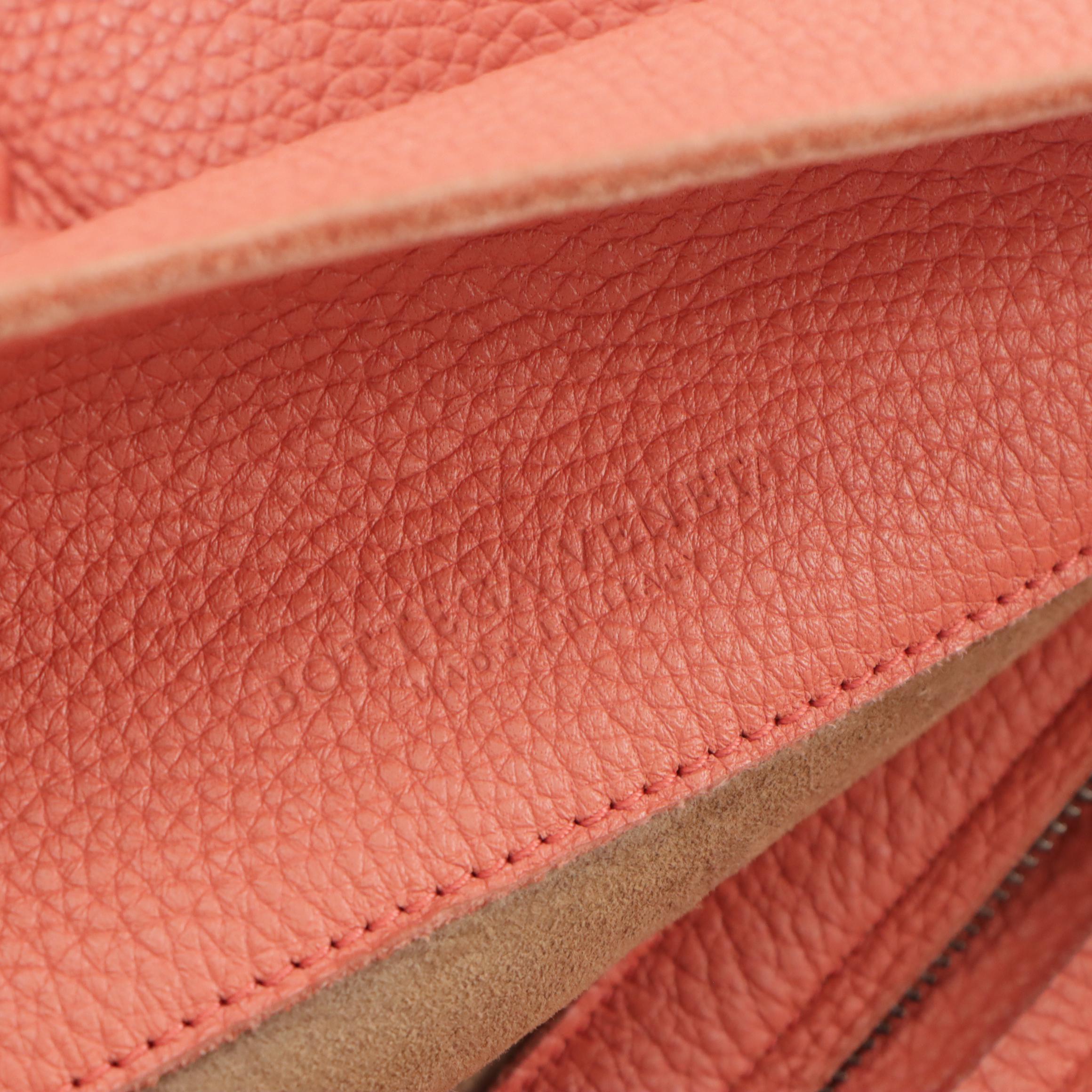 Bottega Veneta Hobo Shoulder Bag in Salmon Pink Leather & Intrecciato Detailing