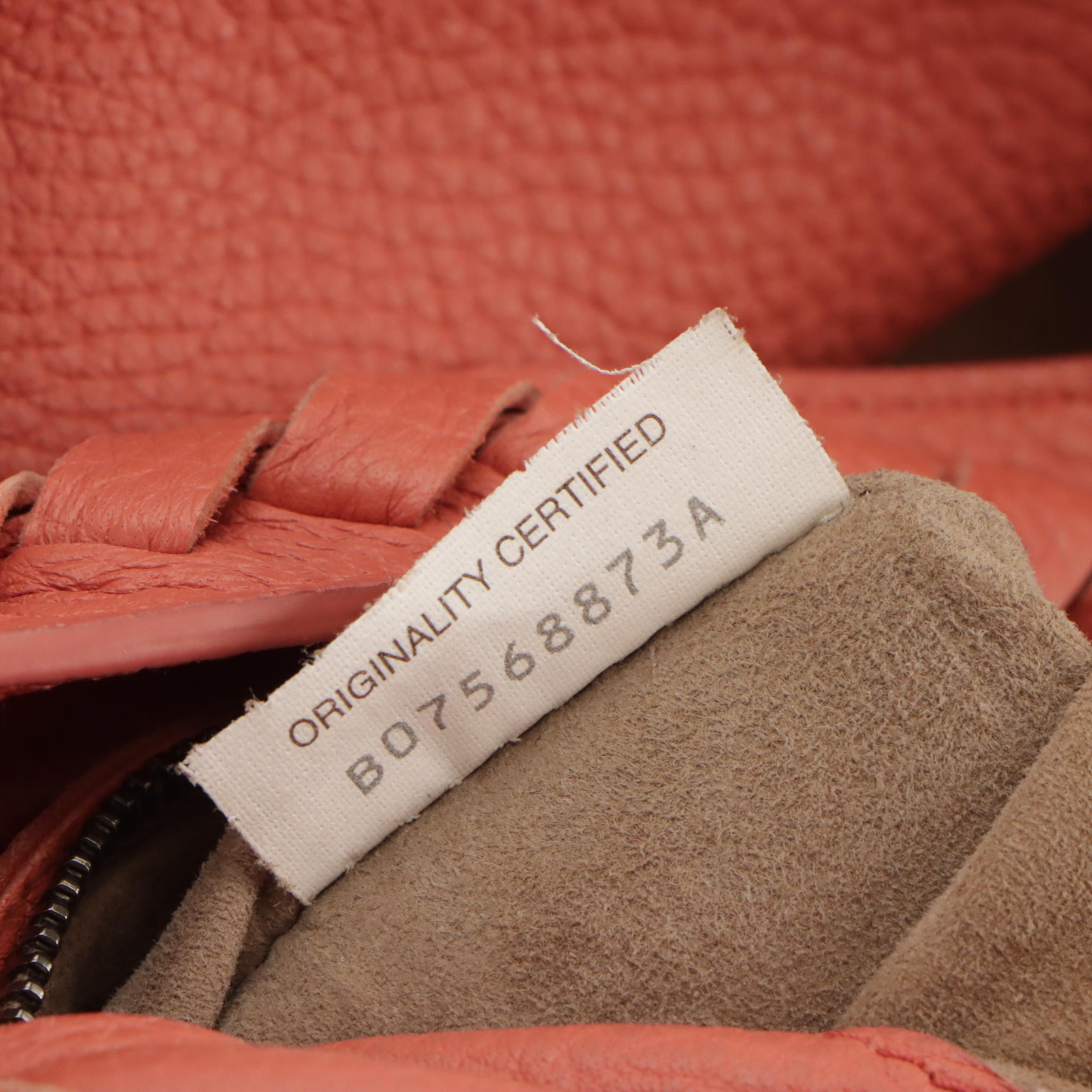 Bottega Veneta Hobo Shoulder Bag in Salmon Pink Leather & Intrecciato Detailing
