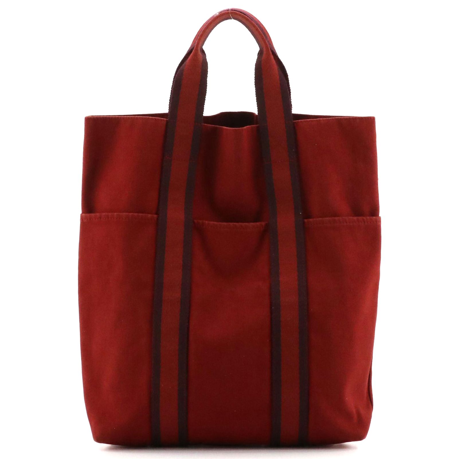 Hermès Fourre-Tout Cabas Tote in Red Cotton Canvas