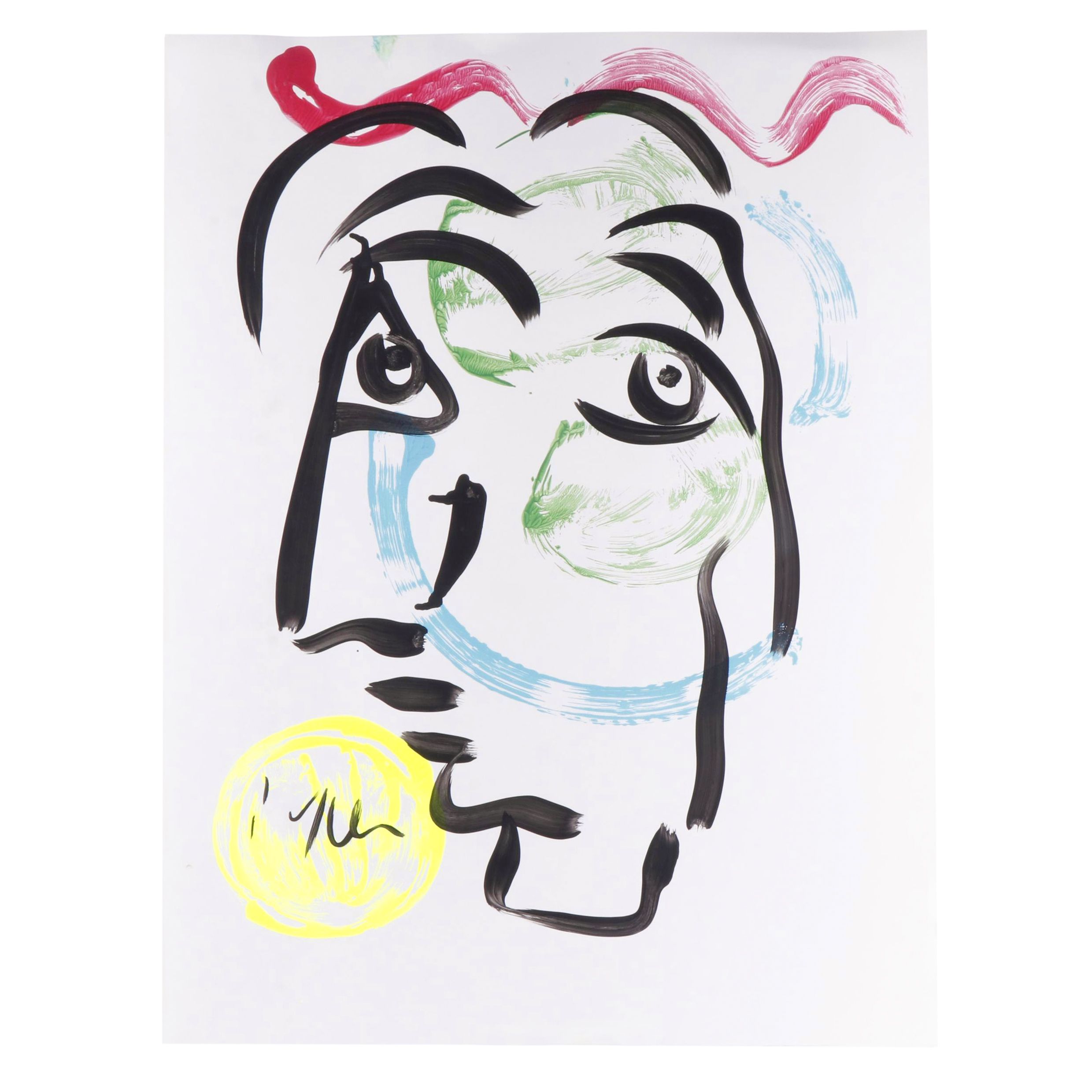 Peter Keil Abstract Portrait Composition Acrylic Painting