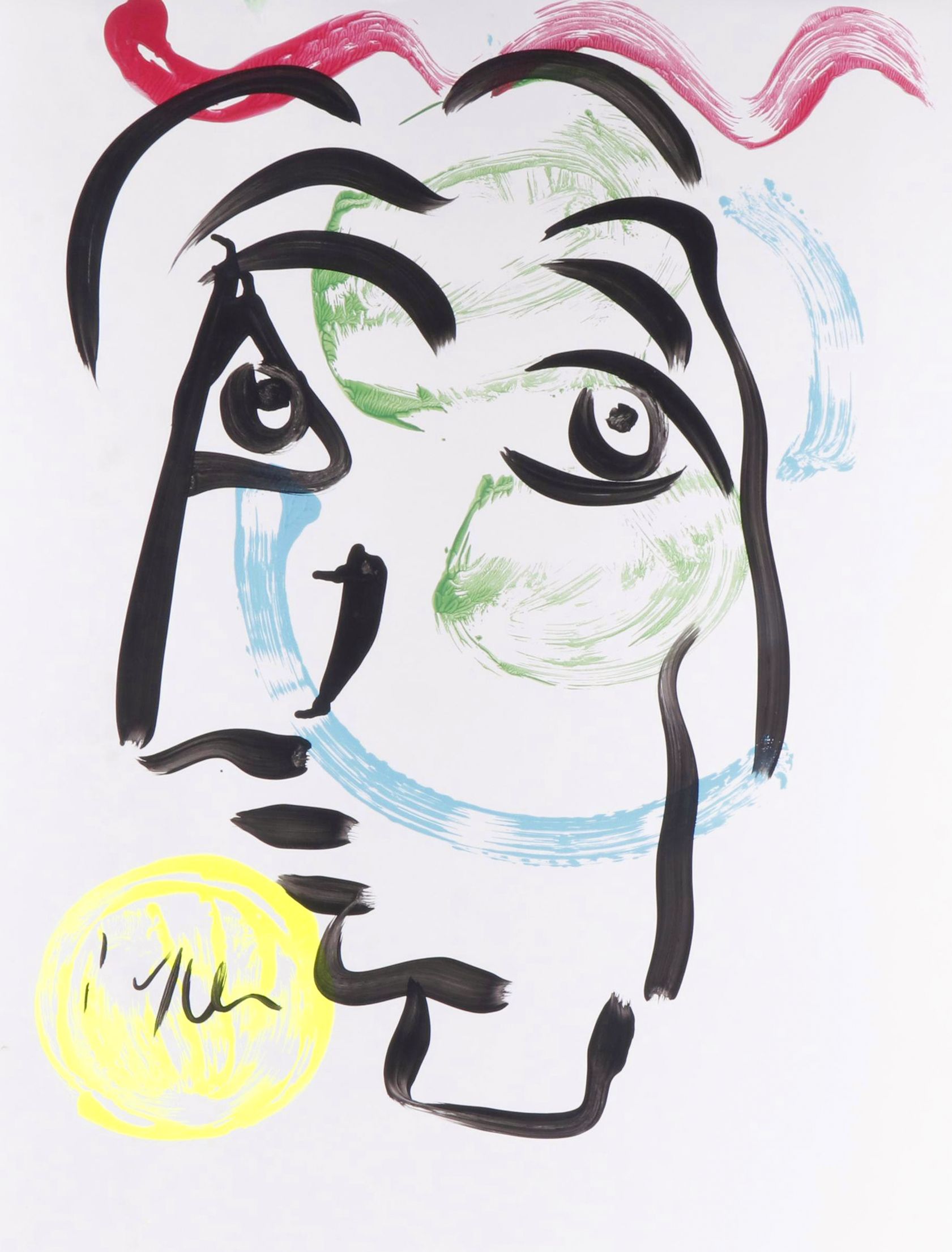 Peter Keil Abstract Portrait Composition Acrylic Painting