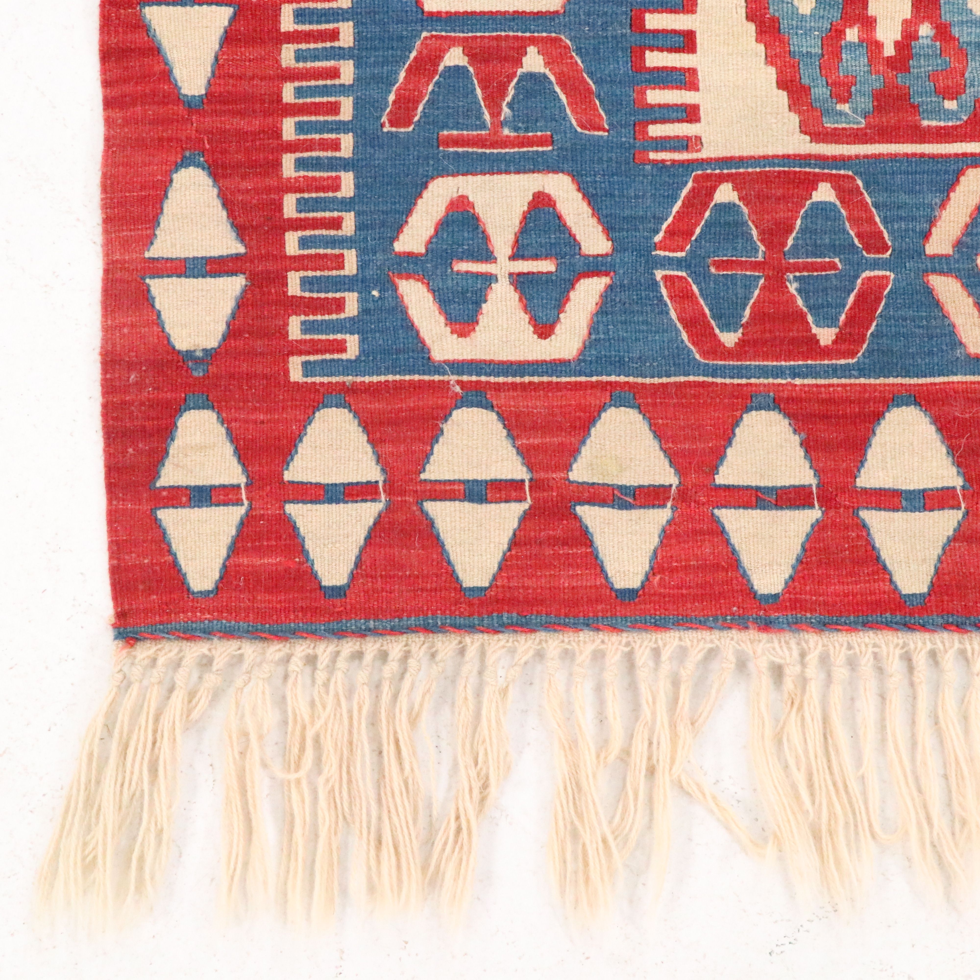 3'7 x 6'1 Handwoven Turkish Bergama Kilim Area Rug