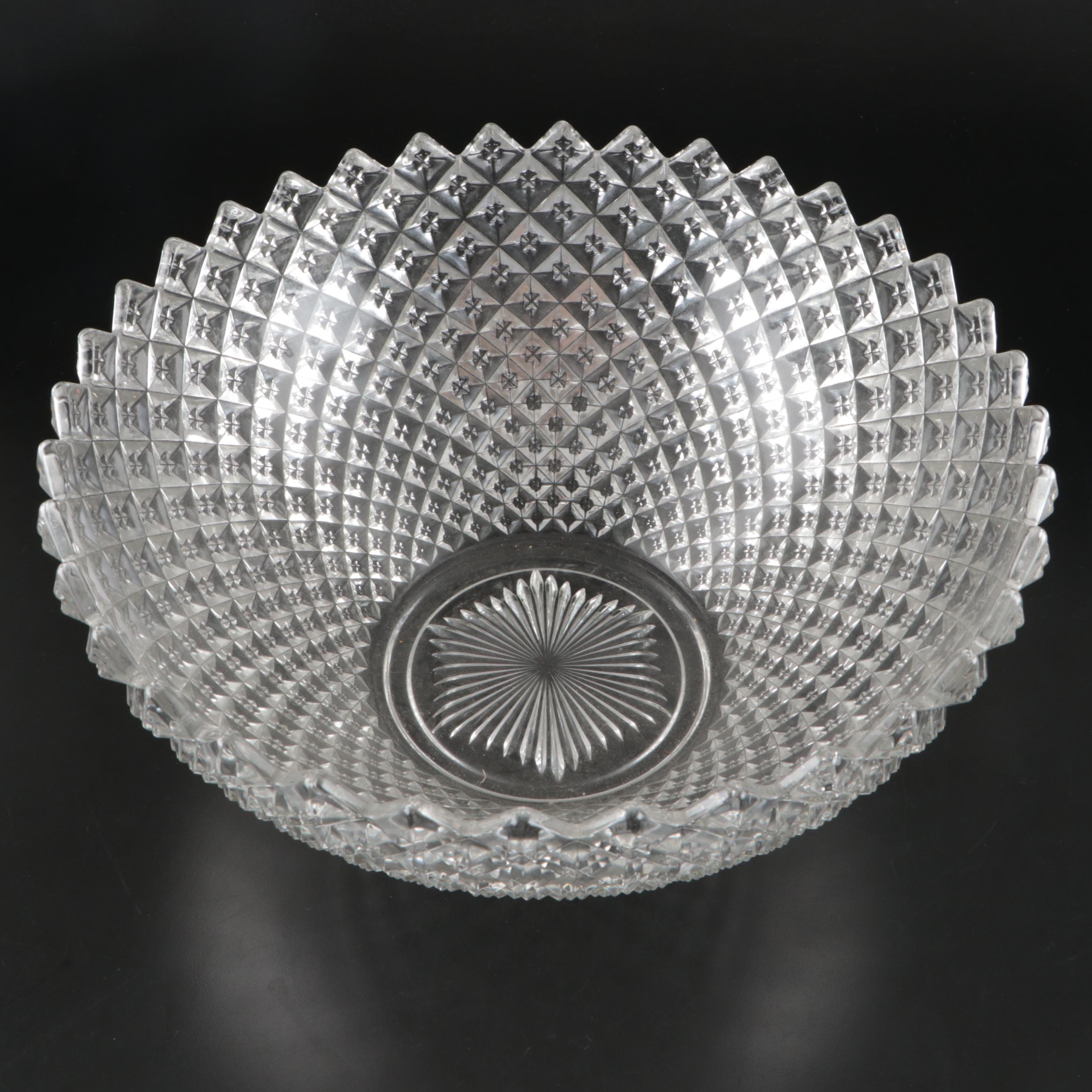 Westmoreland "English Hobnail" Glass Punch Bowl Set with Ladle and Hobstar Bowl