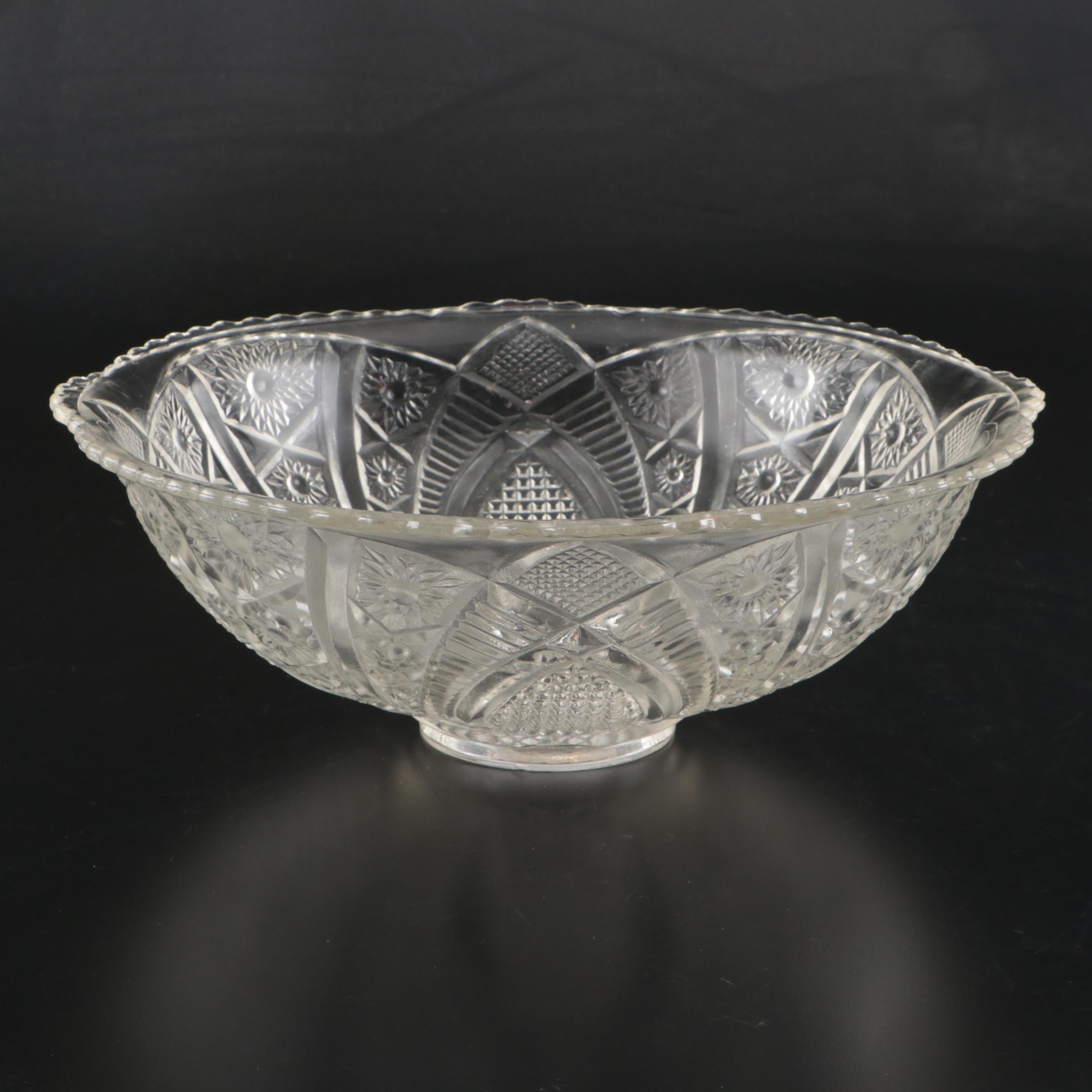 Westmoreland "English Hobnail" Glass Punch Bowl Set with Ladle and Hobstar Bowl